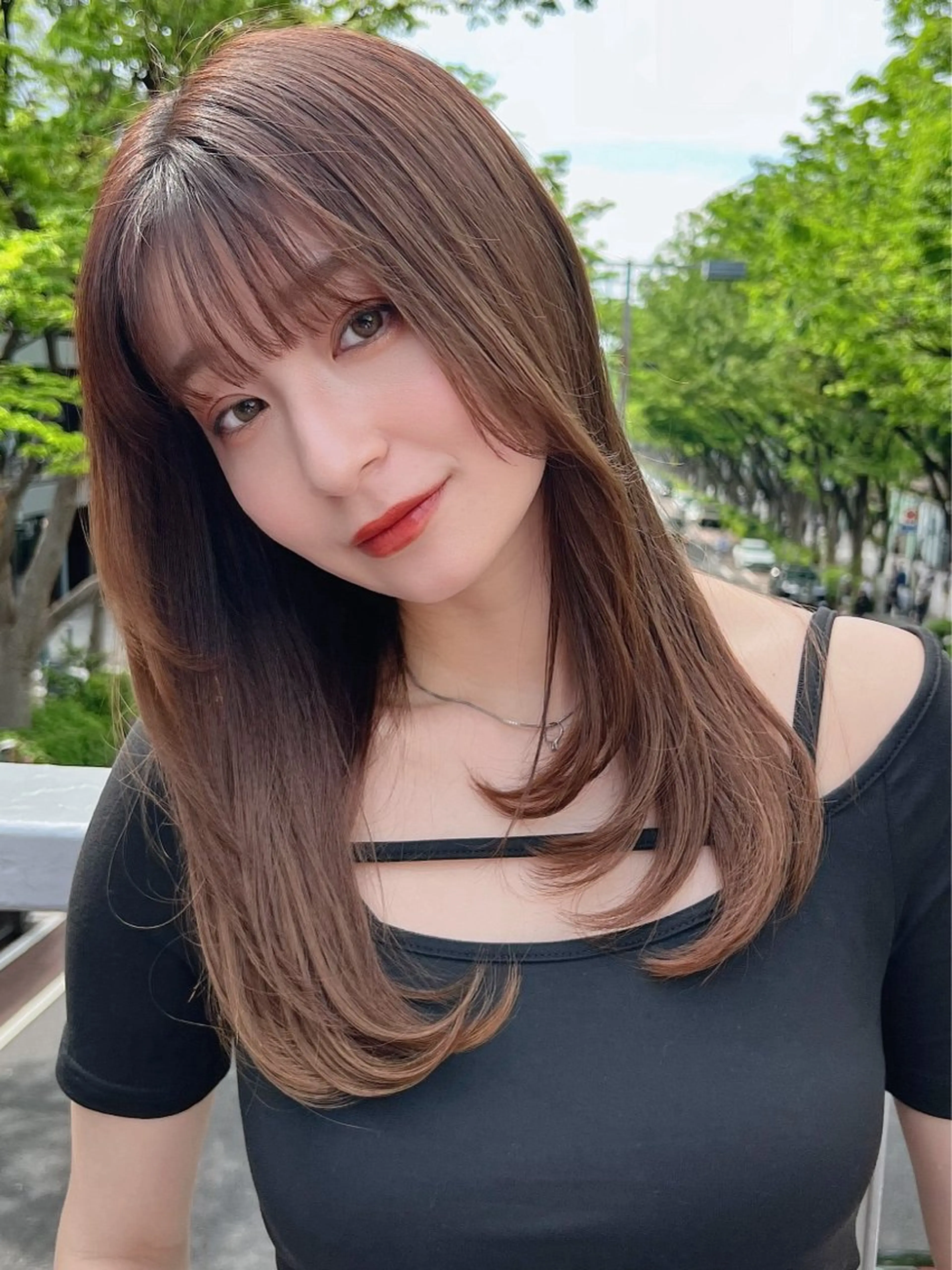セミロング カット ヘアカラー トリートメント ✨上品可愛い 時短艶髪/後藤✨のヘアスタイル