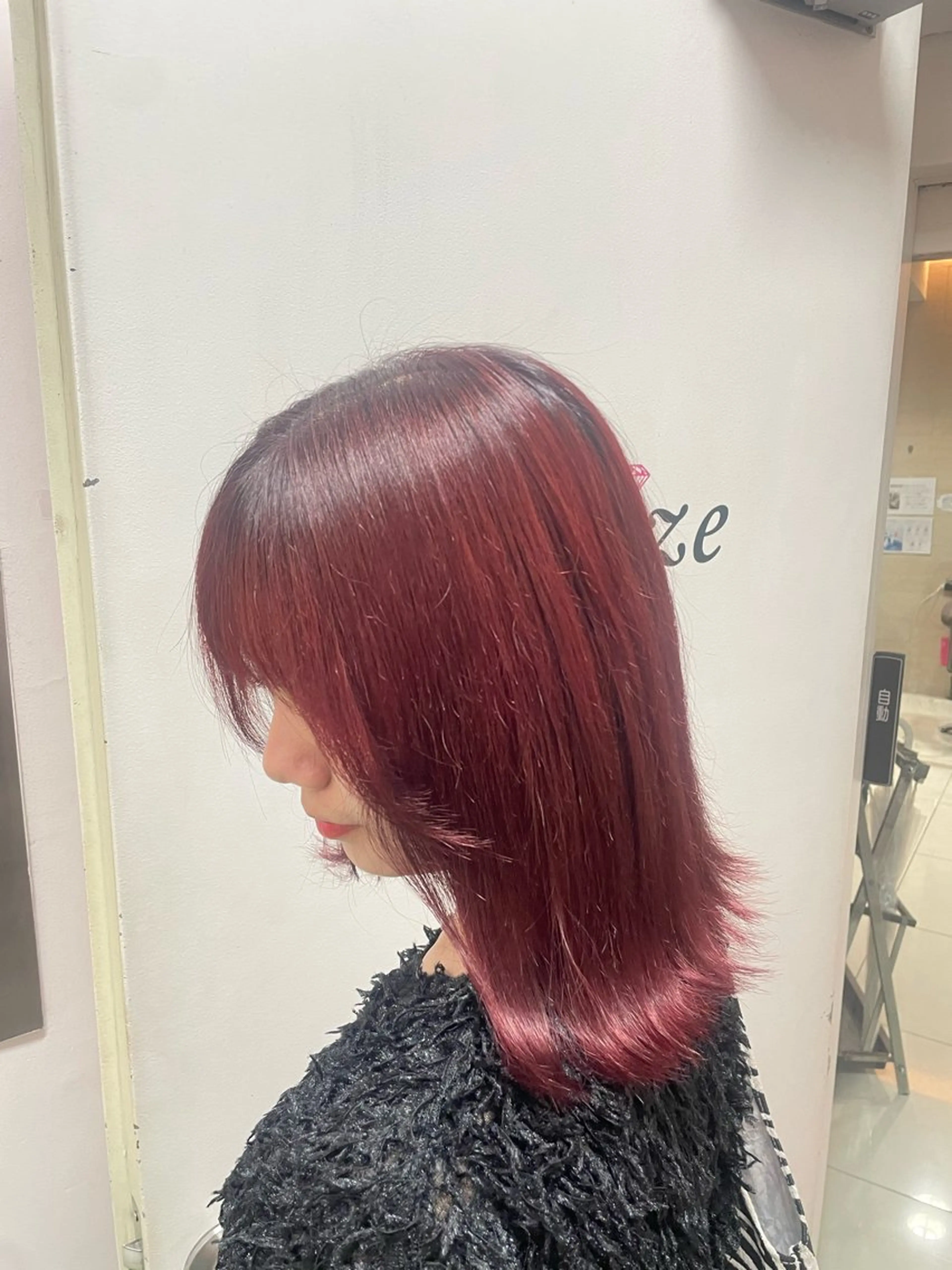 カラー レッドカラー ボブカットモデル 募集中りこ💎のヘアスタイル
