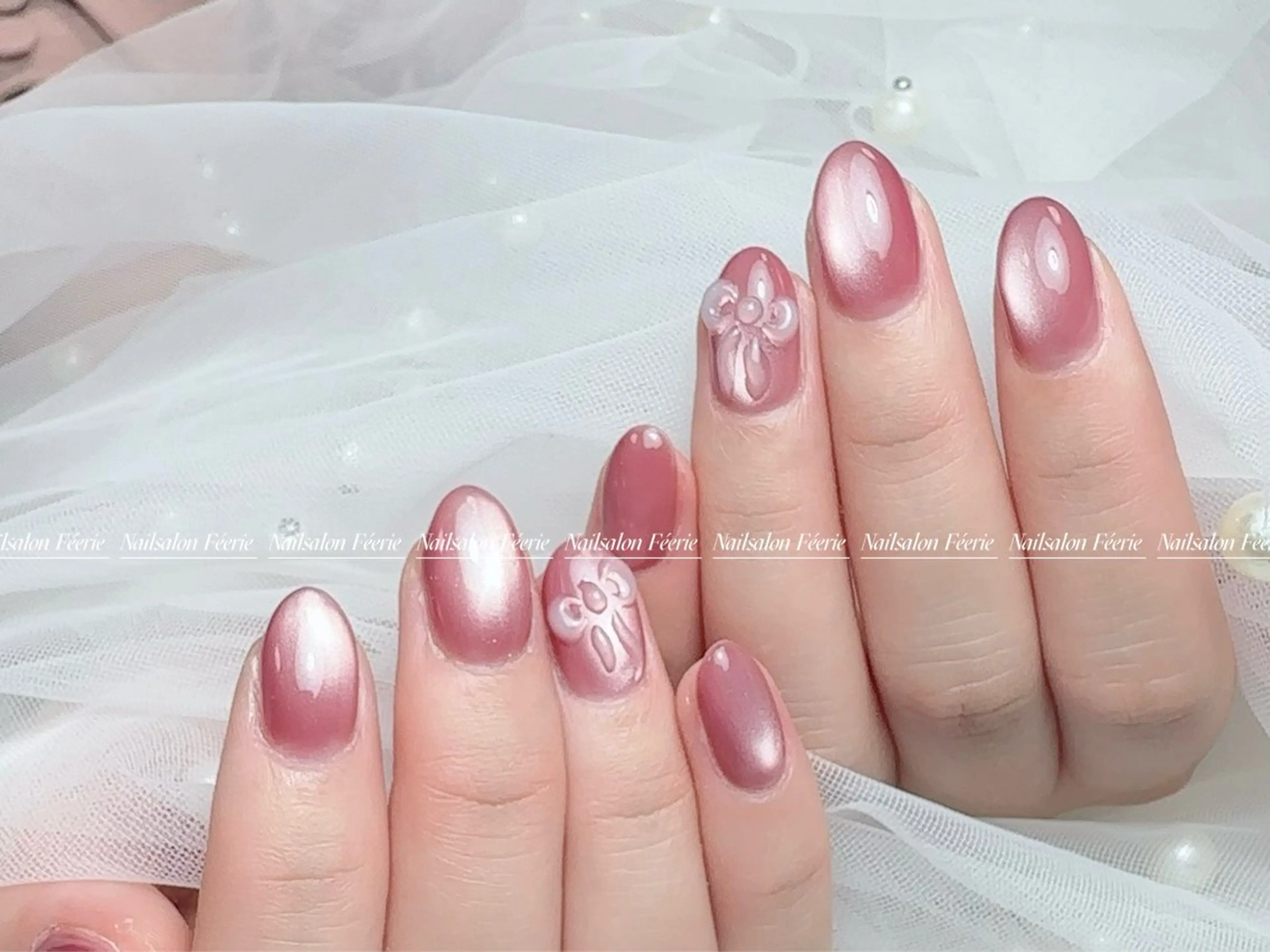 ネイル 成人式 長さ出し フットネイル フレンチネイル ジェルネイル ハンドネイル ハンドケア nail salon Feerieのネイルデザイン