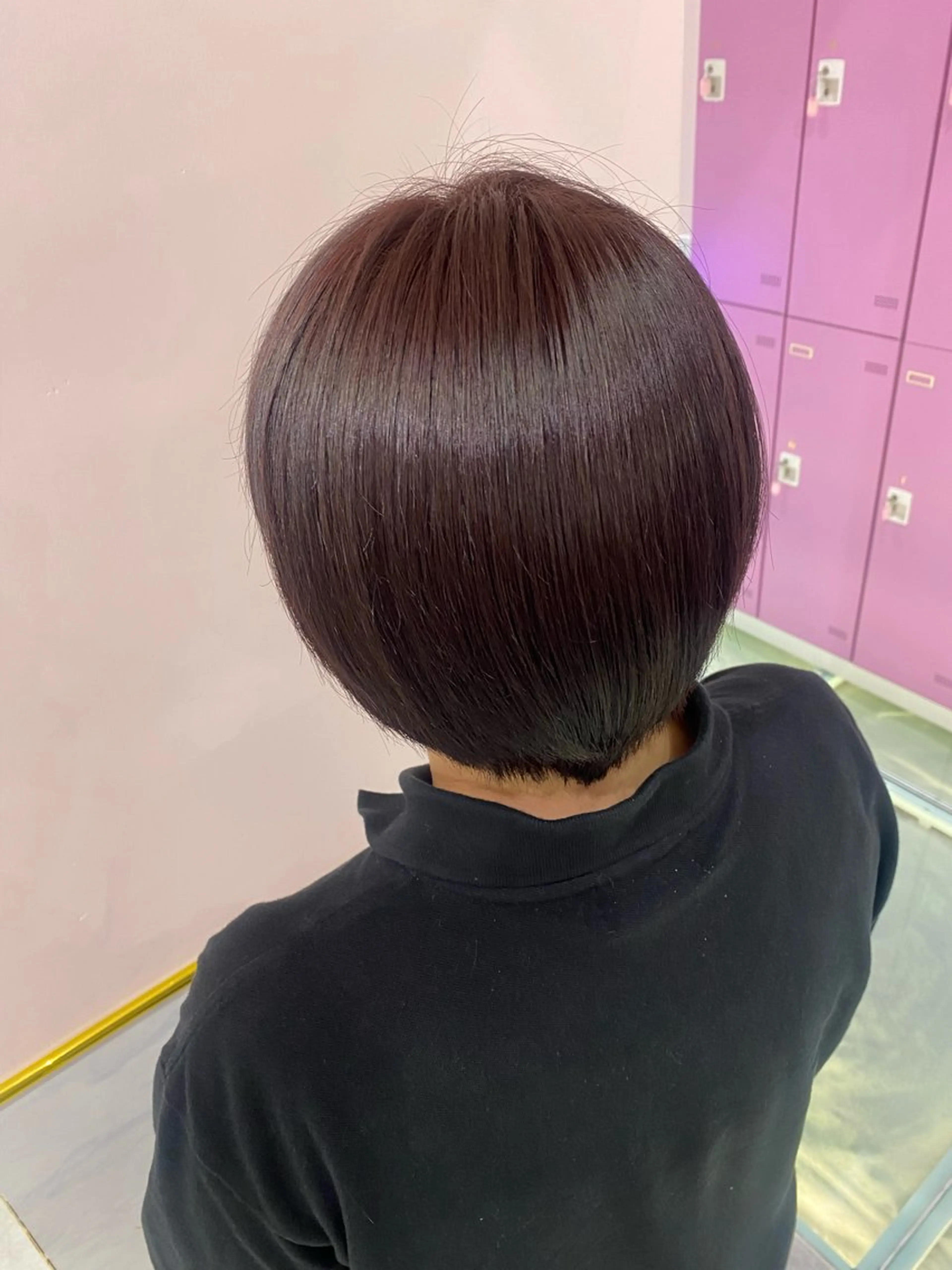 ショート カラー 黒髪 ブラウンカラー ピンクカラー 透明感／寒色 🩵 Miyuu🩵のヘアスタイル