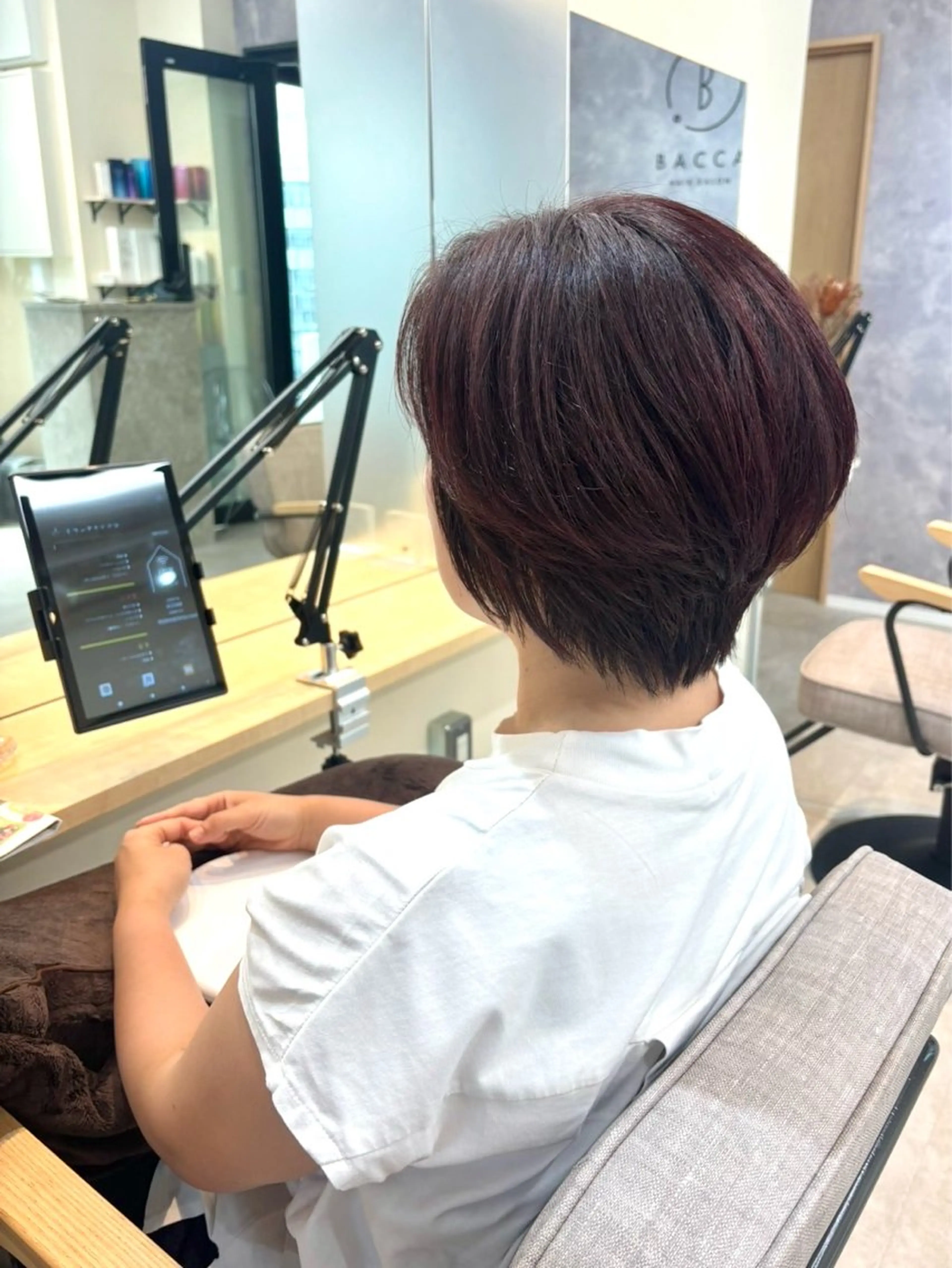 ショート カラー ショートボブ イルミナカラー レッドカラー ボブ 髪質改善 桜木町2分/くびれ /ボブ/ナチュラルのヘアスタイル