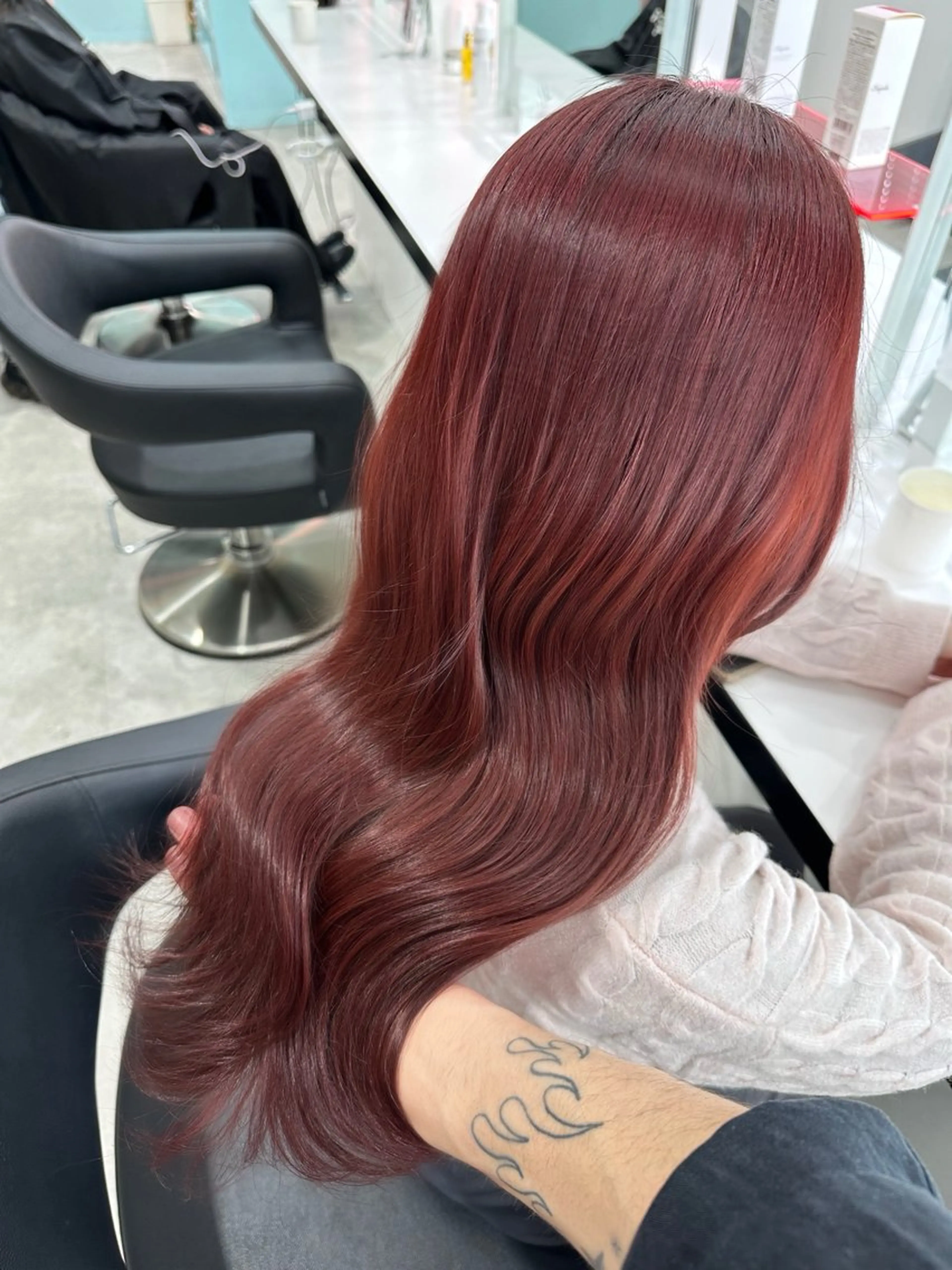 セミロング カラー カット ヘアカラー 🍒ワイン系 ウルフカット🍒拓未のヘアスタイル