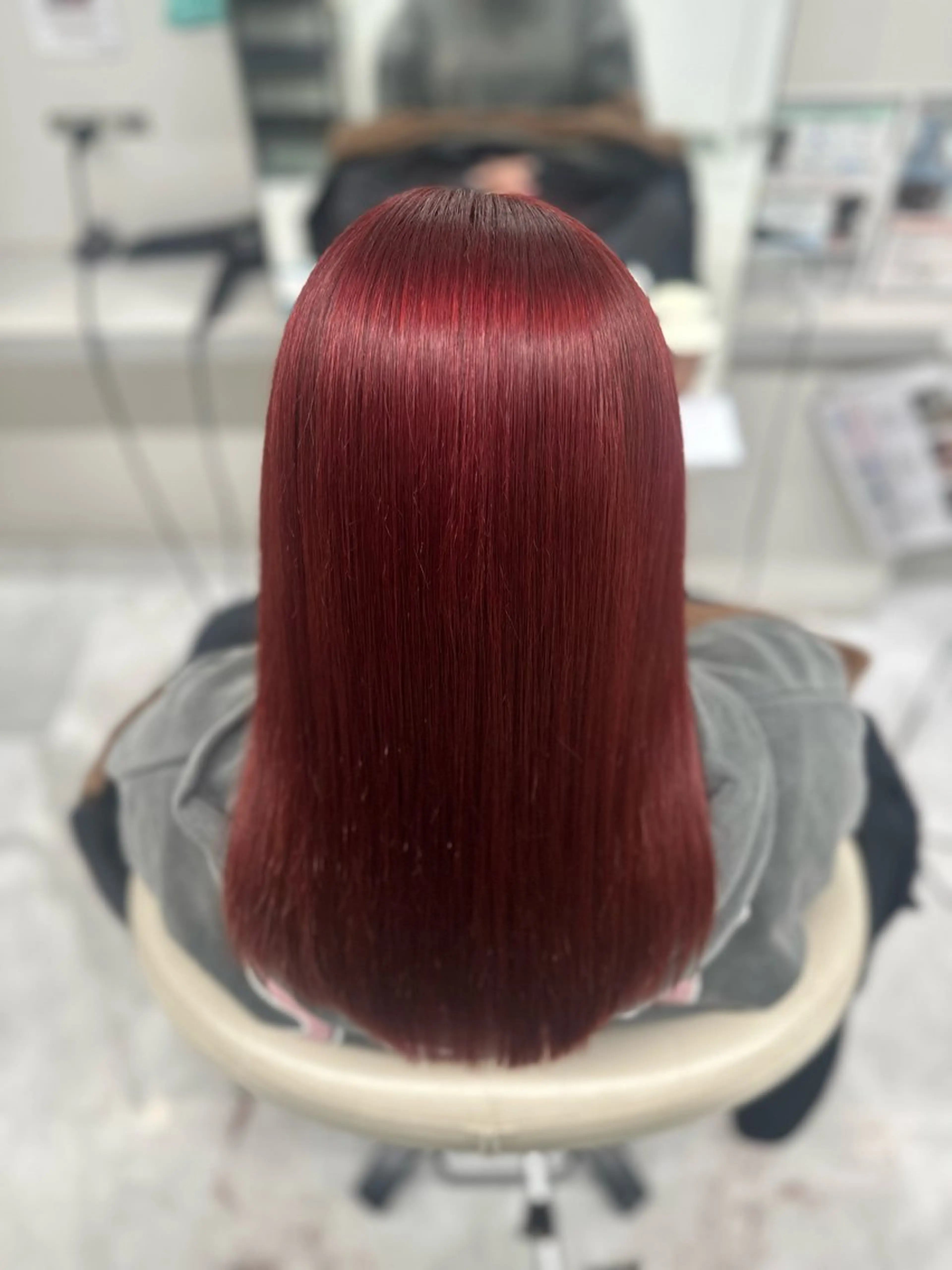 セミロング カラー パーマ ストレートパーマ ヘアカラー トリートメント LeeHorie miuのヘアスタイル