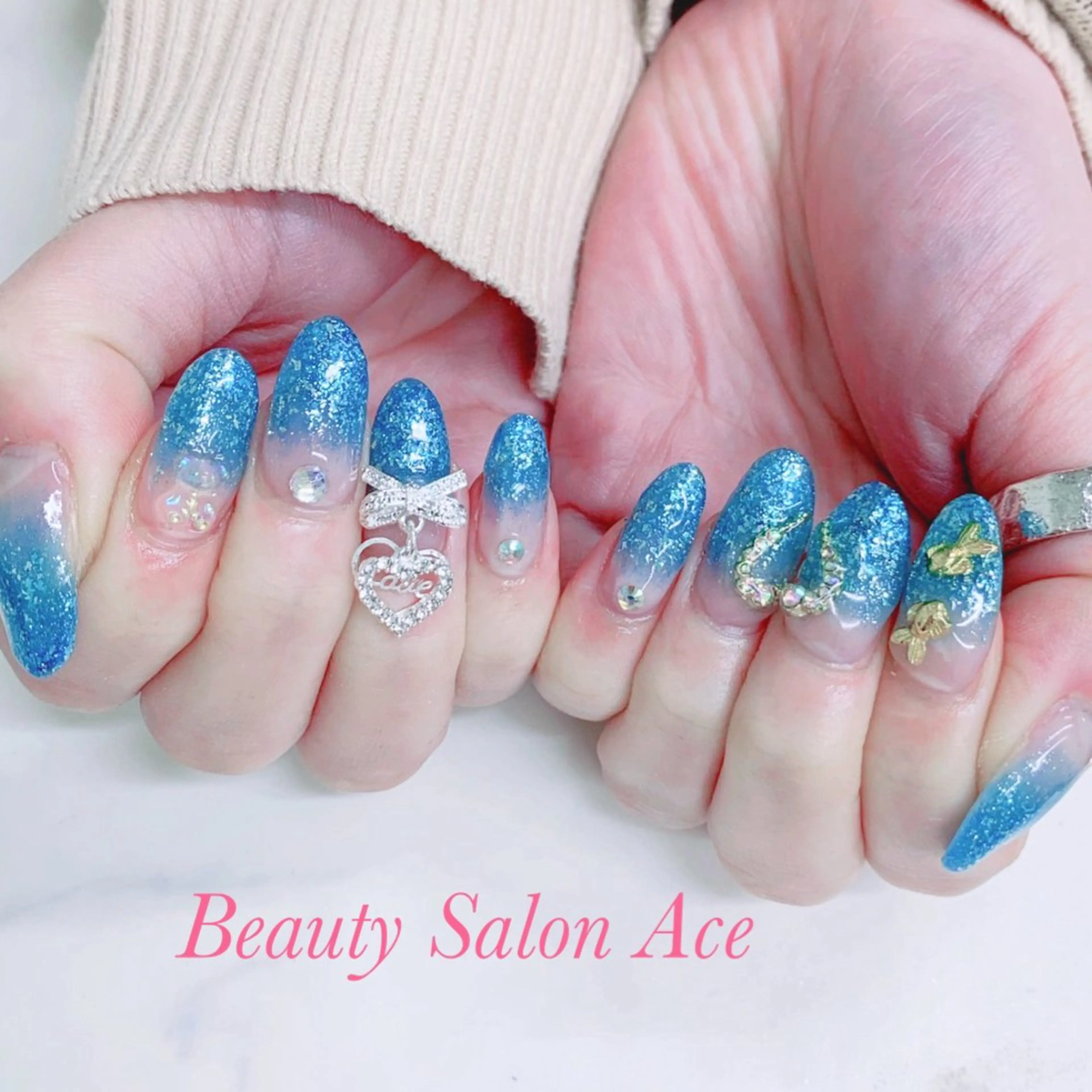ネイル ラメ(グリッター) ラメグラデーション メンズネイル ニュアンスネイル スカルプネイル Beauty Salon Ace（ネイルサロン　エース）所属・フィルイン専門店 Aceのネイルデザイン