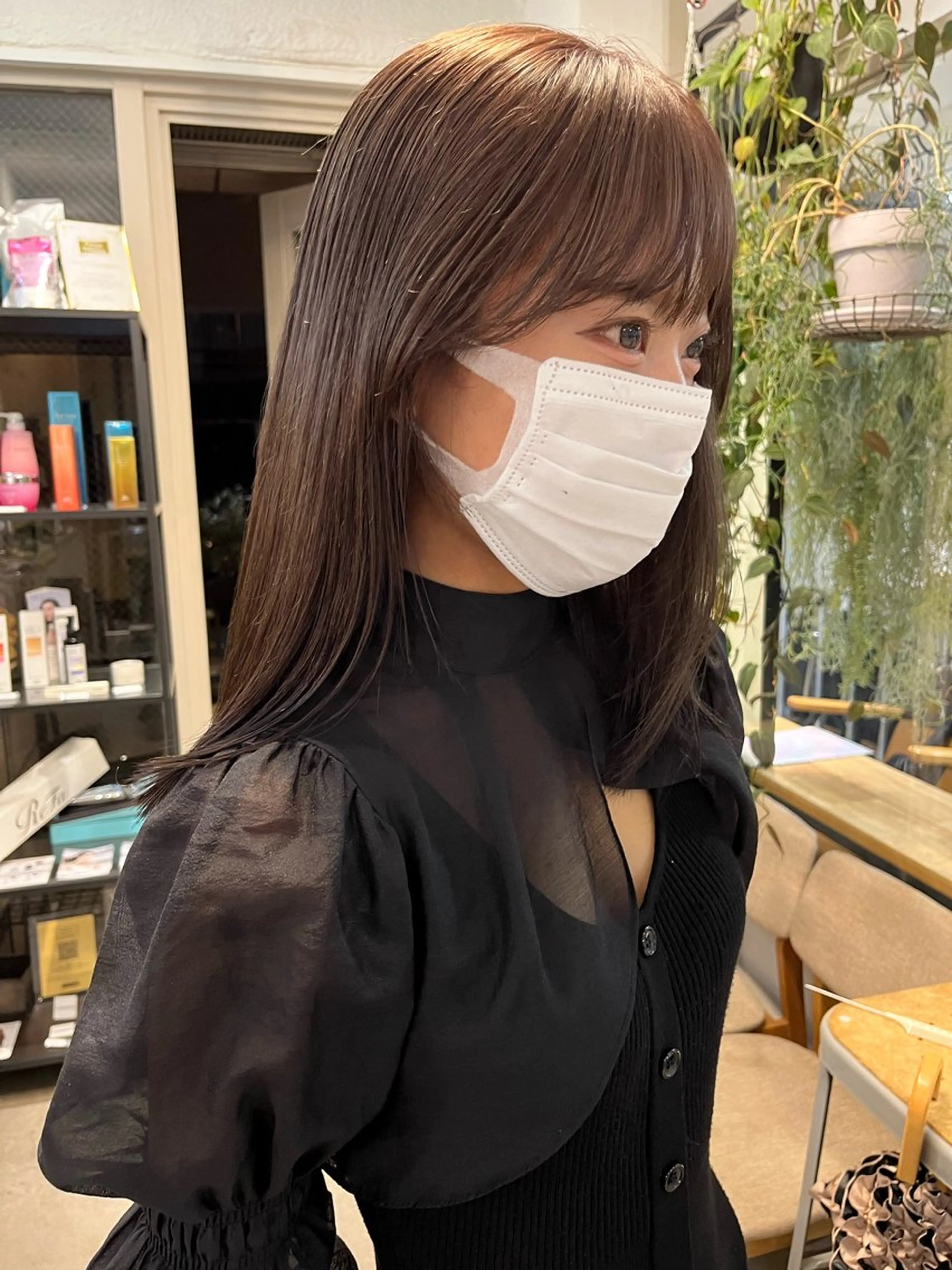 セミロング カラー ブリーチ ブラウンカラー スッと馴染むhair /ヨシダトモキのヘアスタイル