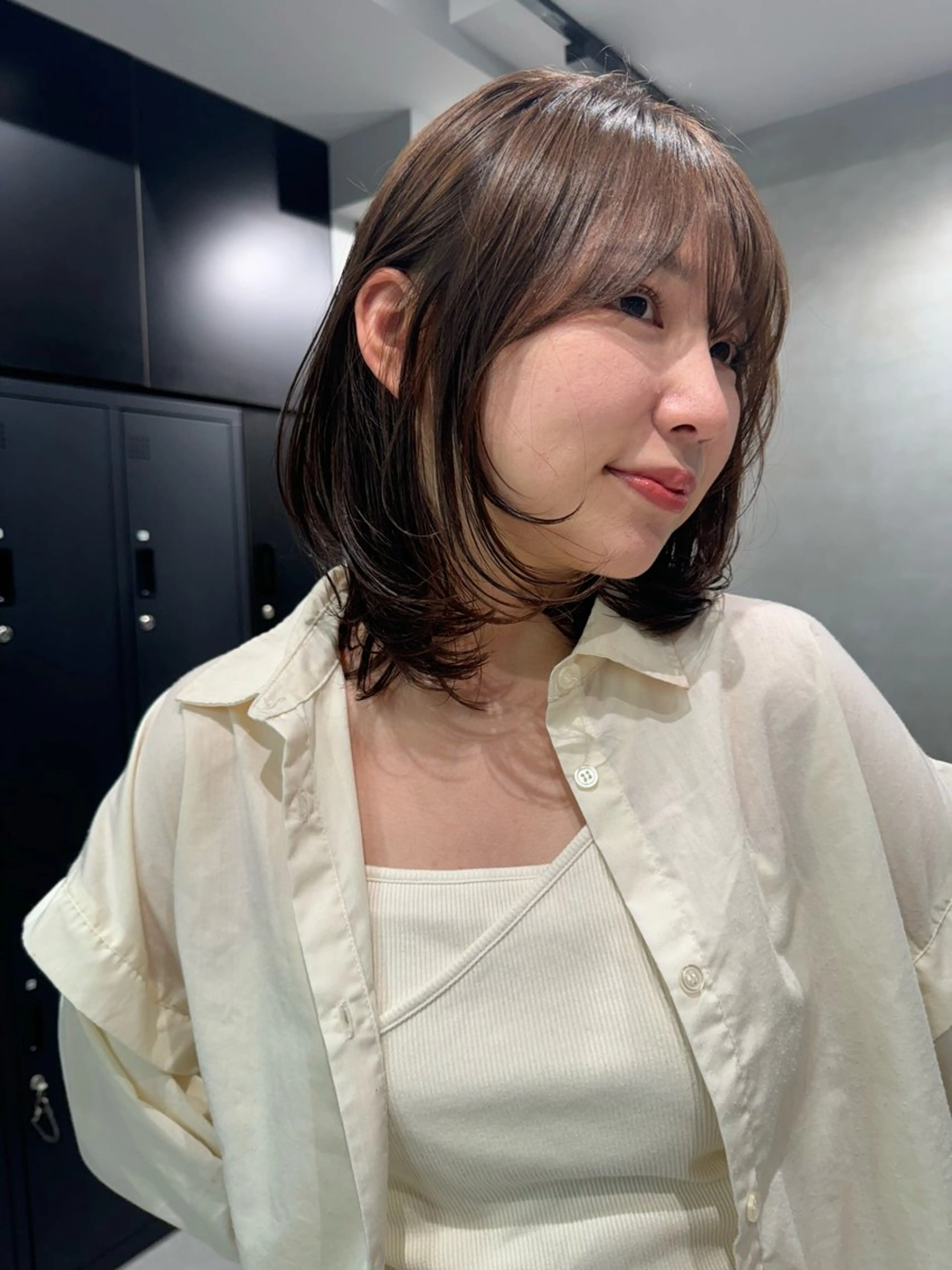ミディアム カラー カット ヘアカラー トリートメント レイヤー/ウルフ🤎 mayo.のヘアスタイル