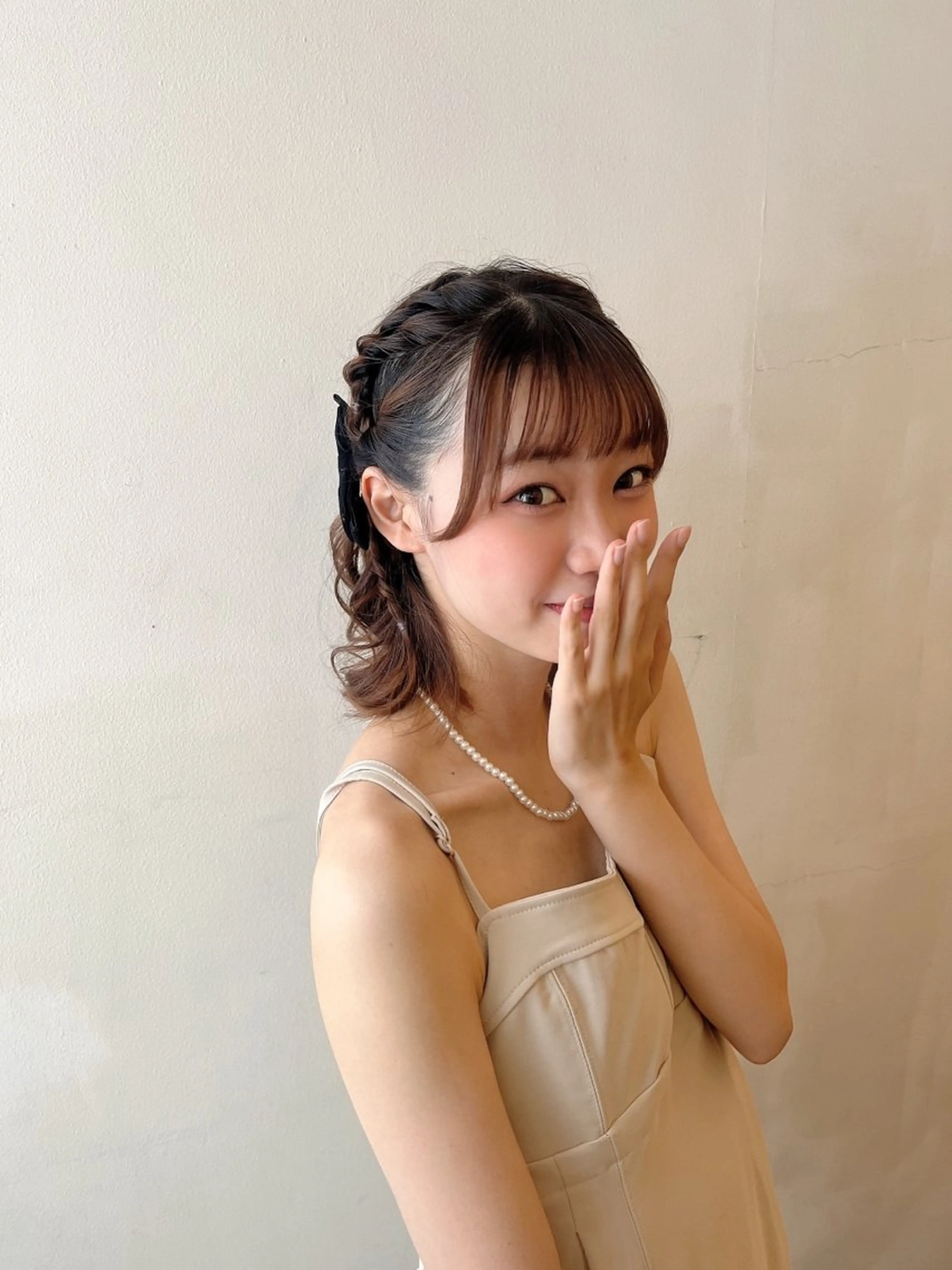 ミディアム ヘアアレンジ ハーフアップ ヘアセット ⭐️ アユミ⭐️のヘアスタイル