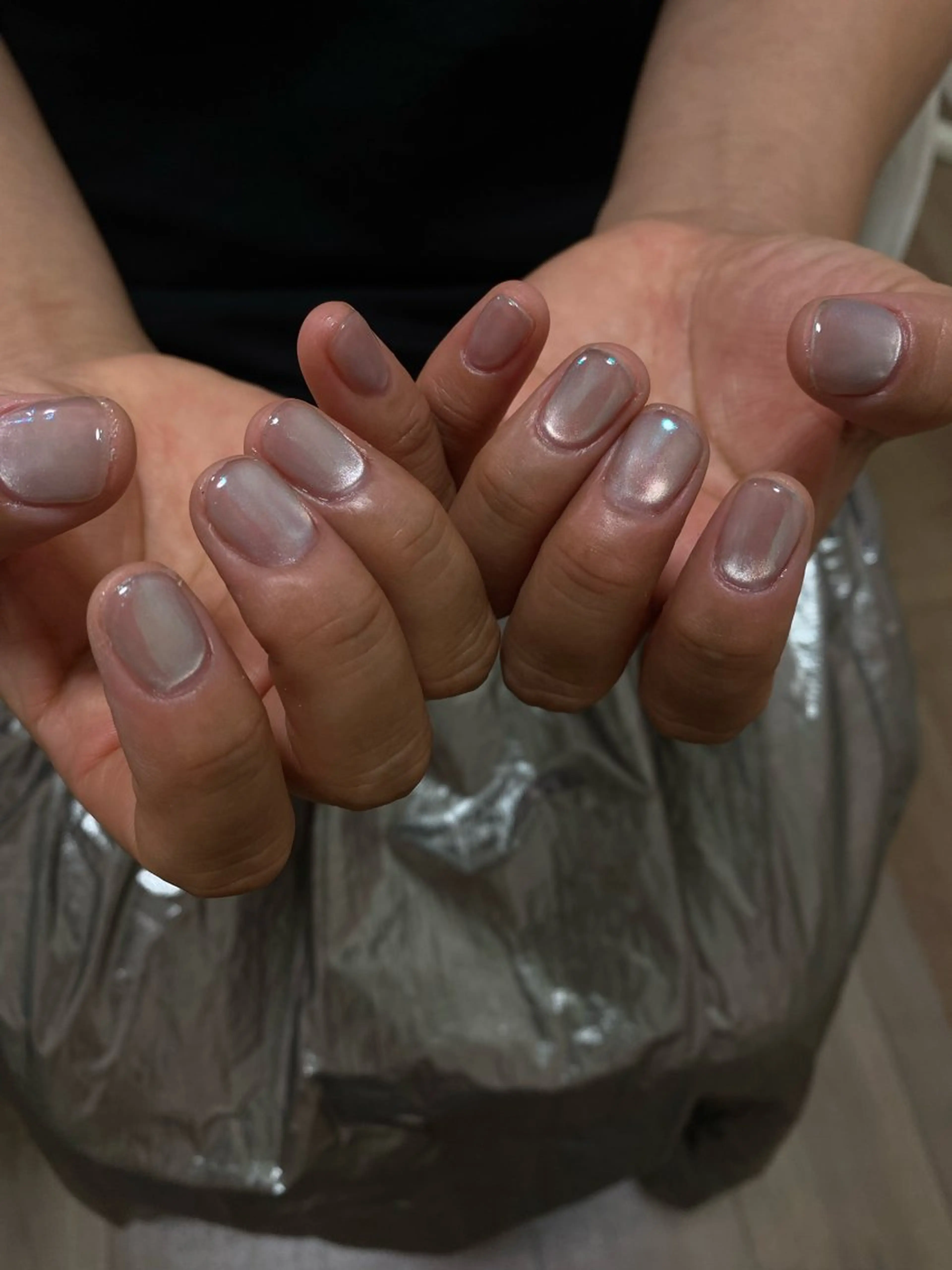 ネイル グリーン マグネットネイル ハンドネイル kokori nailのネイルデザイン