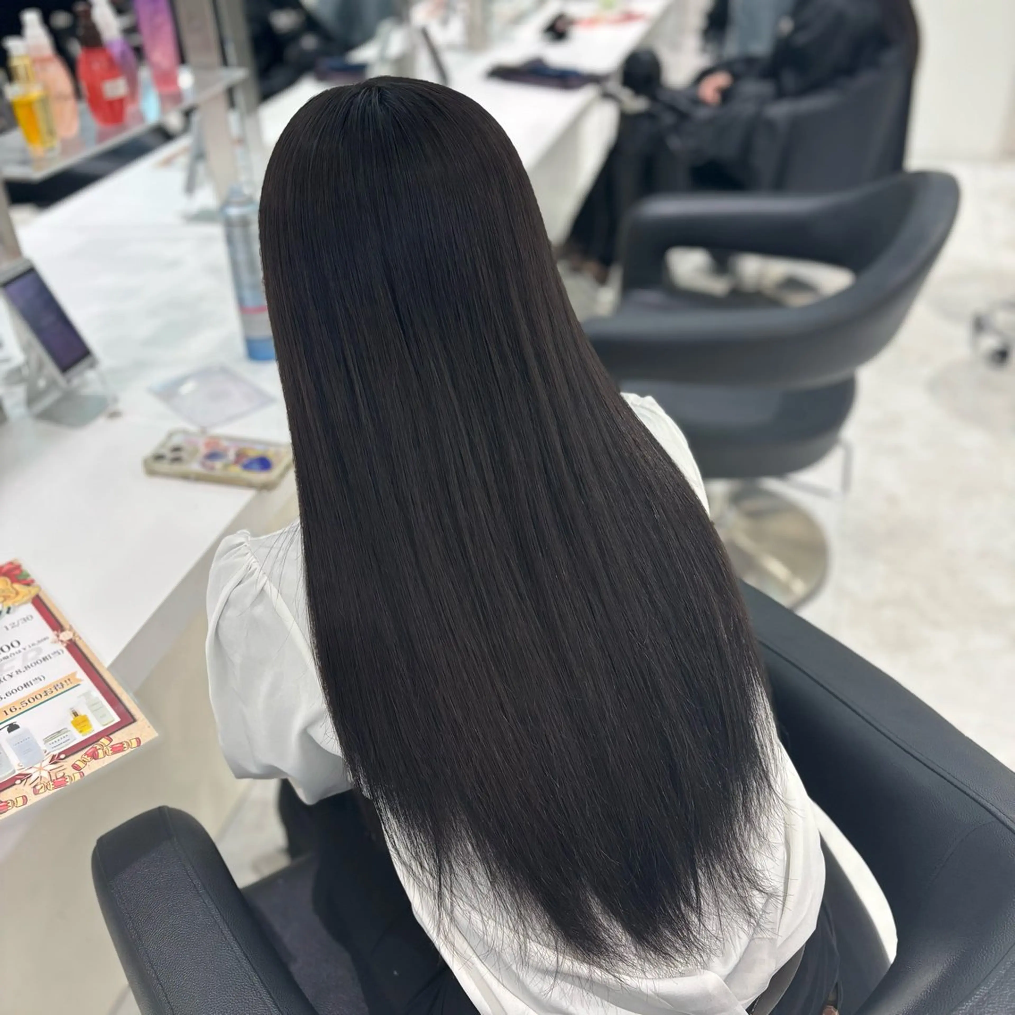 ロング カラー ヘアカラー トリートメント ヘッドスパ ヘアセット 🤍透明感カラー ×縮毛矯正🤍ゆうのヘアスタイル