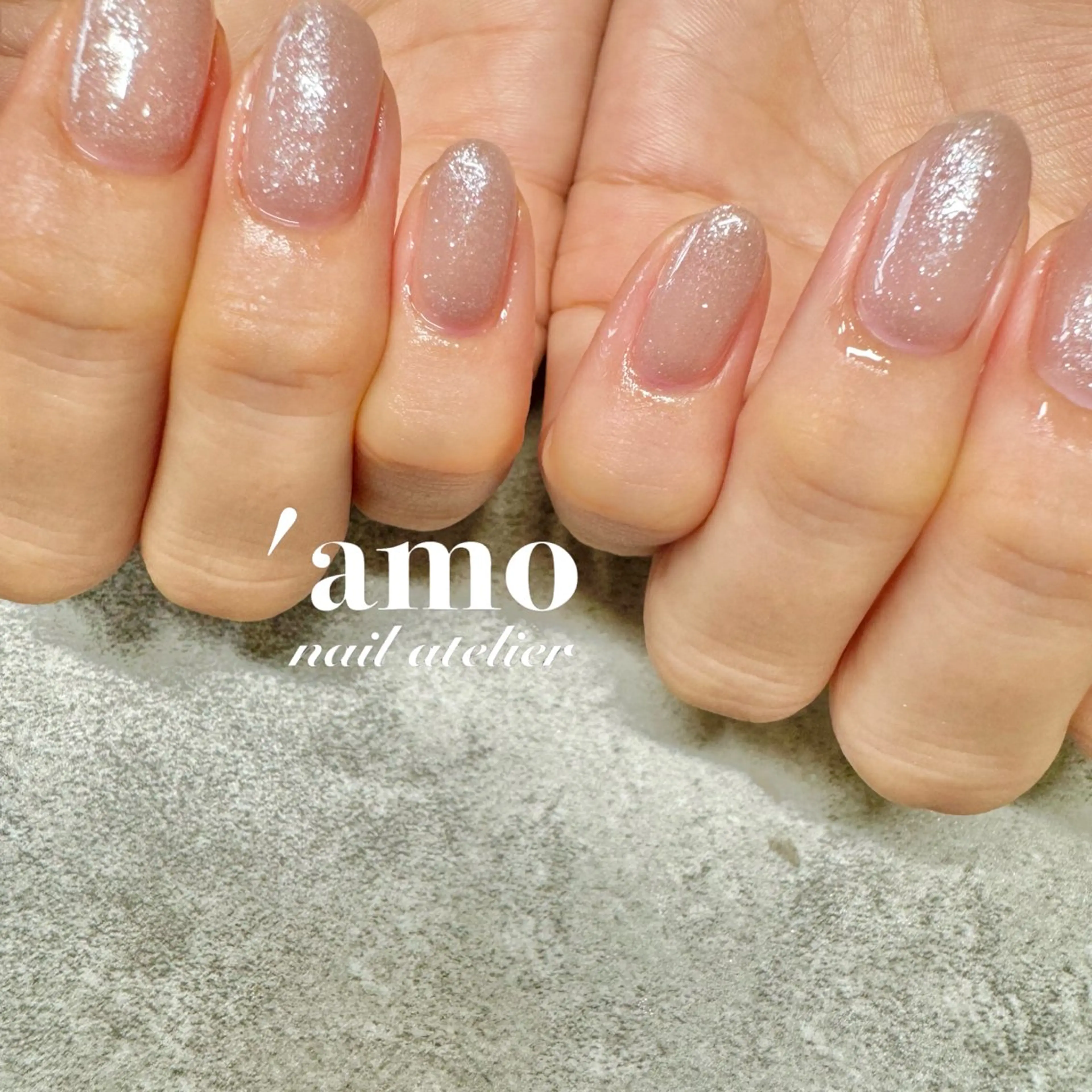 ネイル キラキラネイル パープル 'amo nail atelierのネイルデザイン