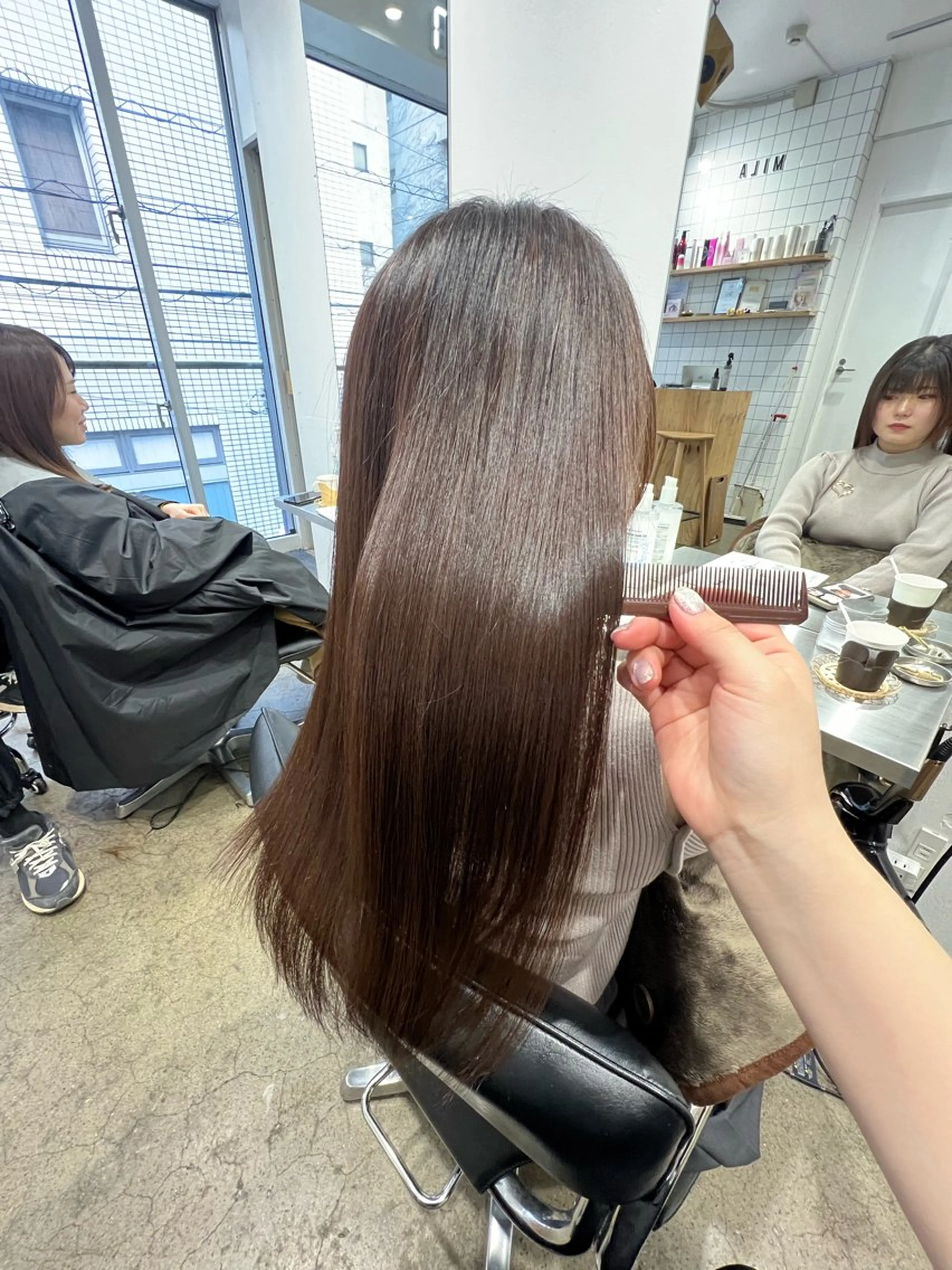 ロング カラー パーマ 髪質改善 トリートメント ストレートパーマ ヘアカラー 縮毛矯正 トリートメント ✨髪質改善矯正× ブリーチ✨YU-KIのヘアスタイル