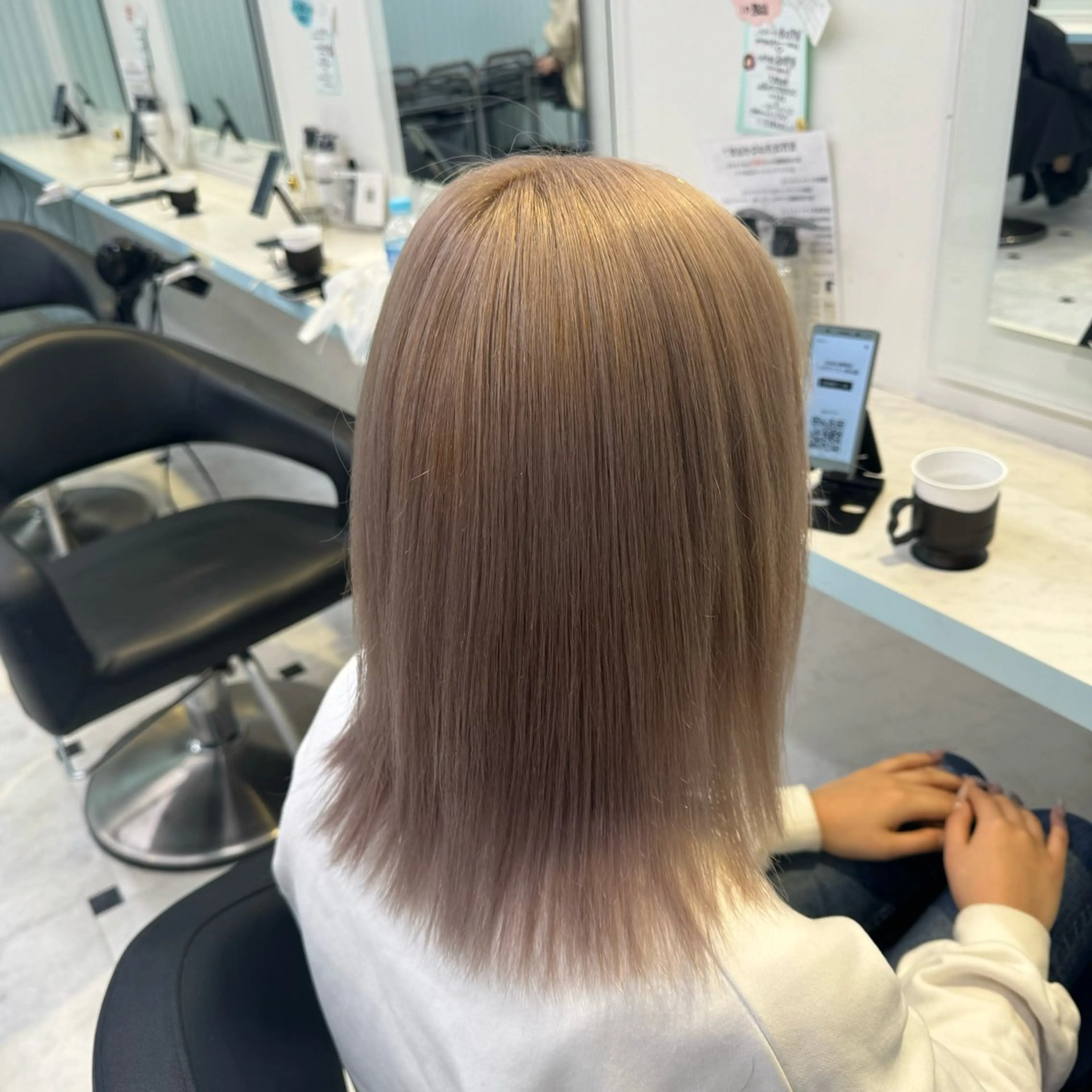 セミロング カラー ヘアカラー トリートメント ヘッドスパ ヘアセット 暖色🩷透明感カラー ♡Maika♡のヘアスタイル