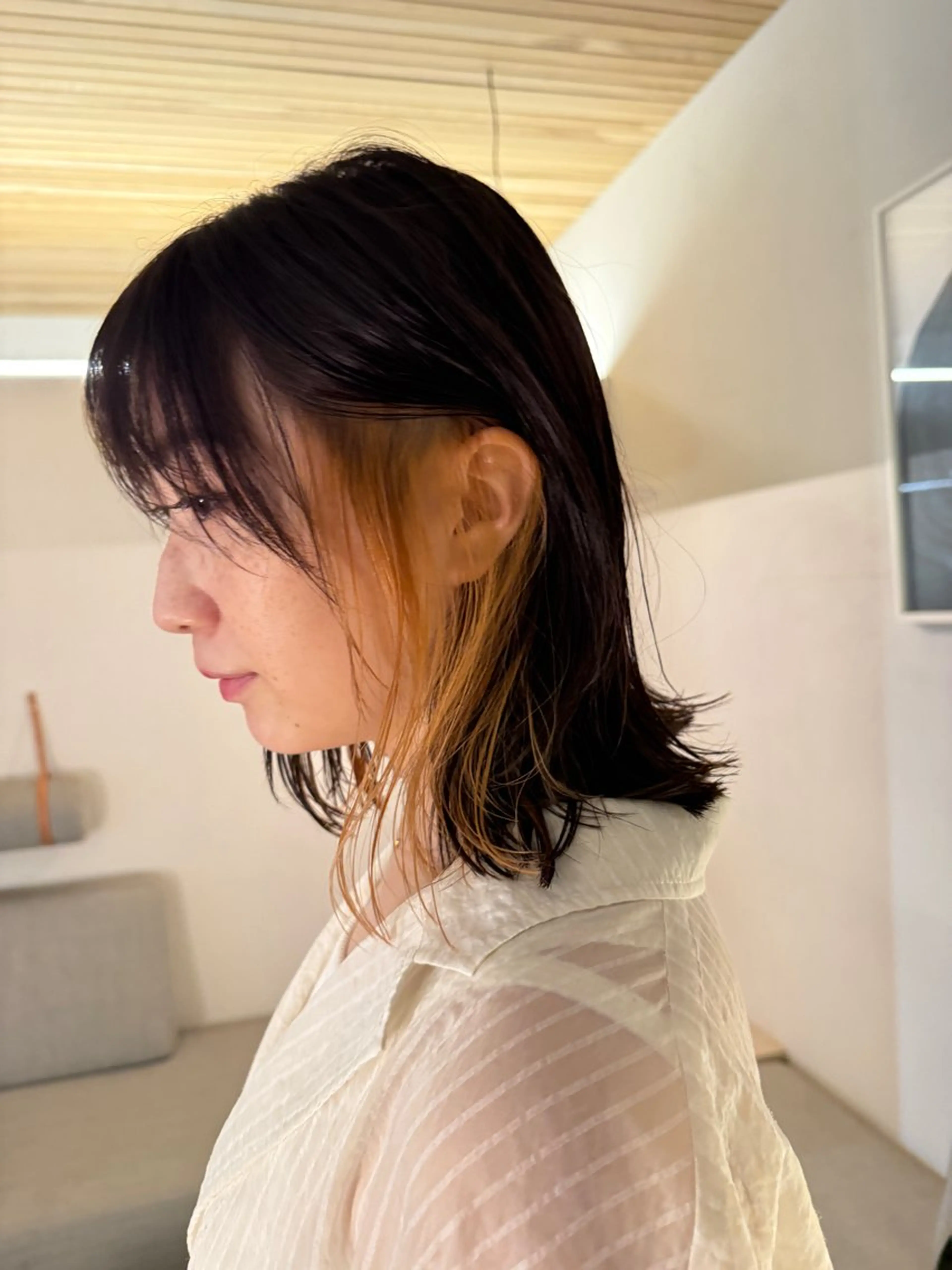 ミディアム カラー ヘアカラー casi所属・メンズパーマ／ボブ 星本広海のヘアスタイル