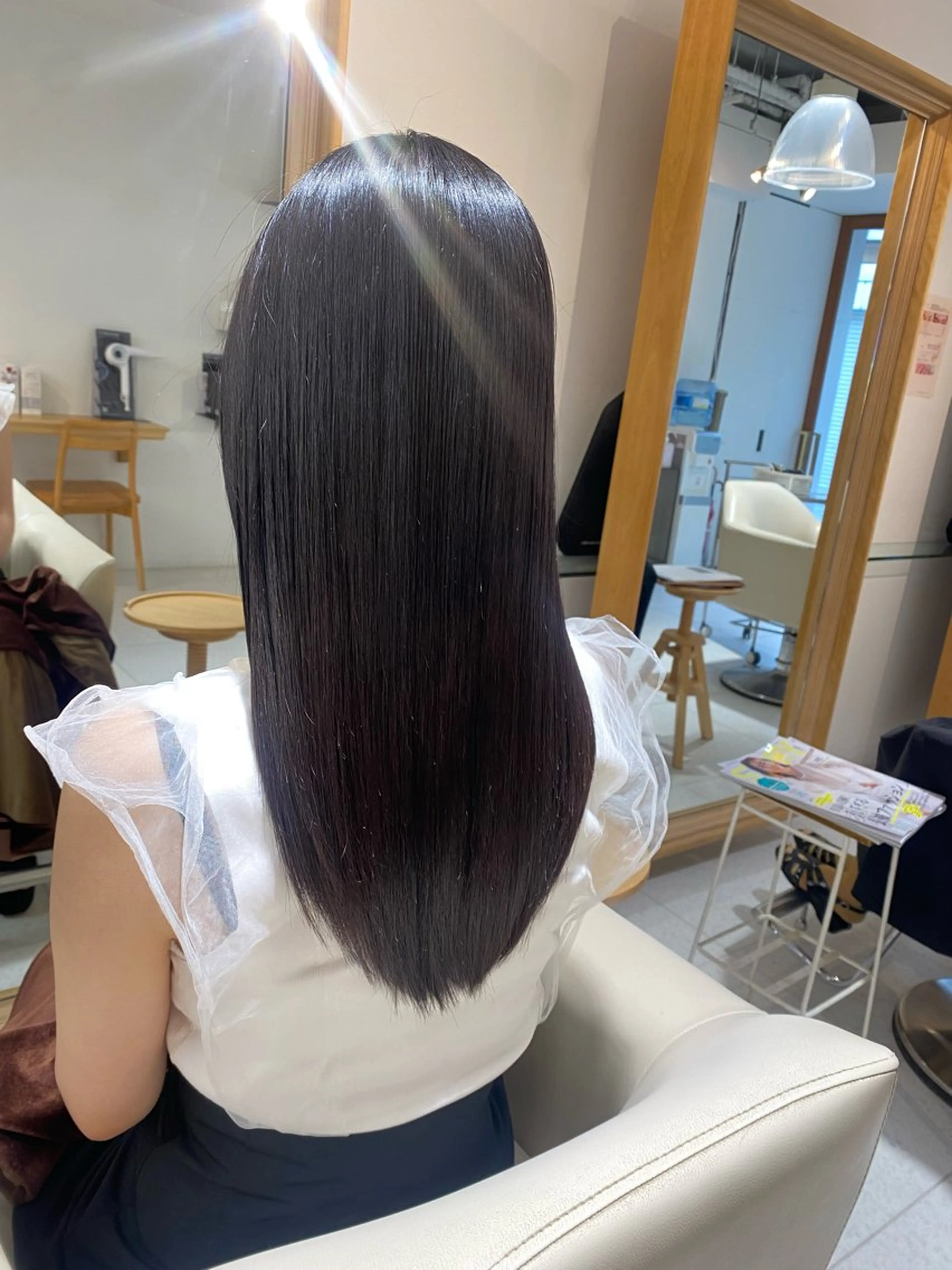 ミディアム カラー カット ヘアカラー トリートメント 安永 涼のヘアスタイル