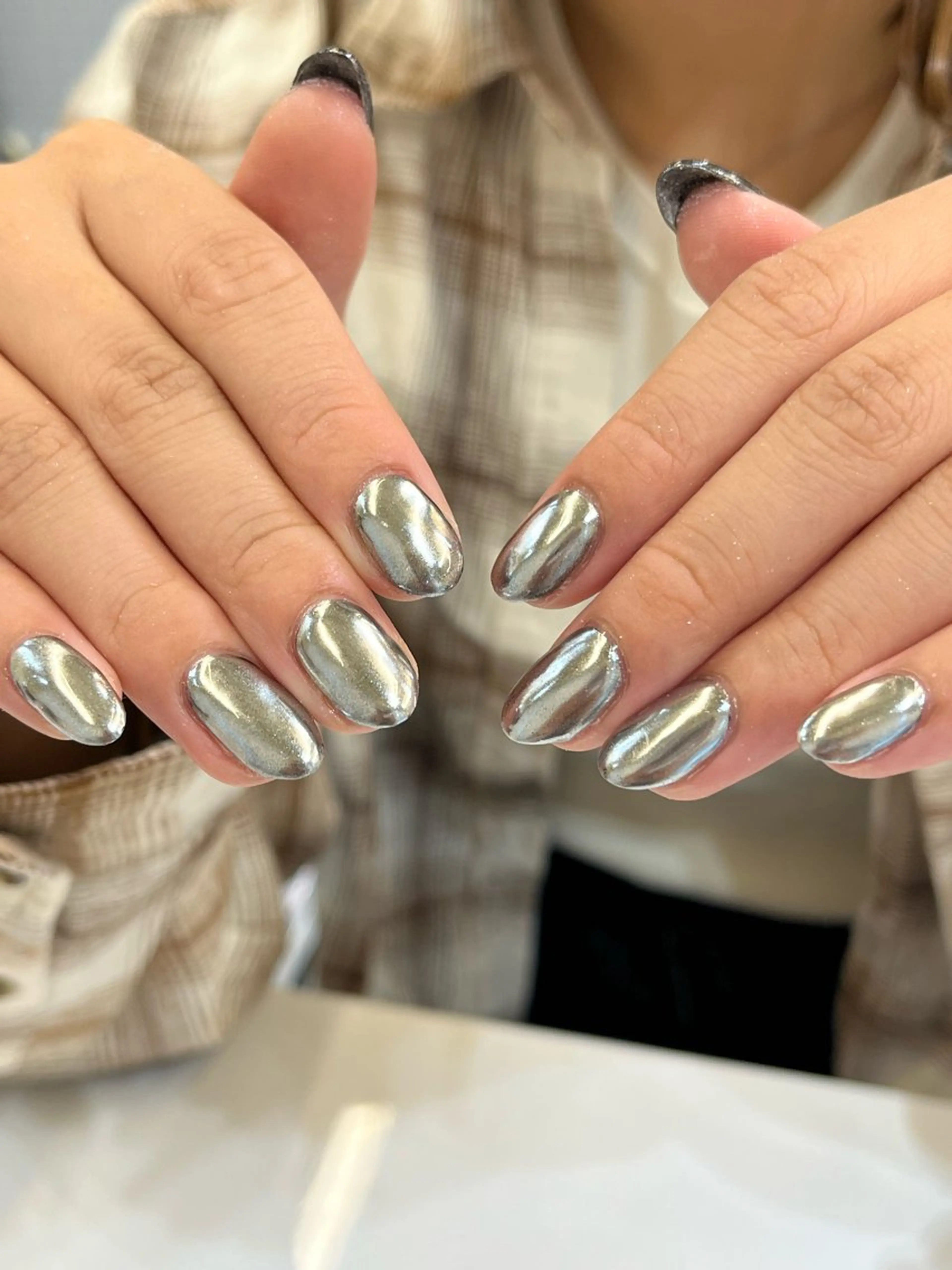 🩵オフなし🩵ミラーネイル（メタリック）の写真