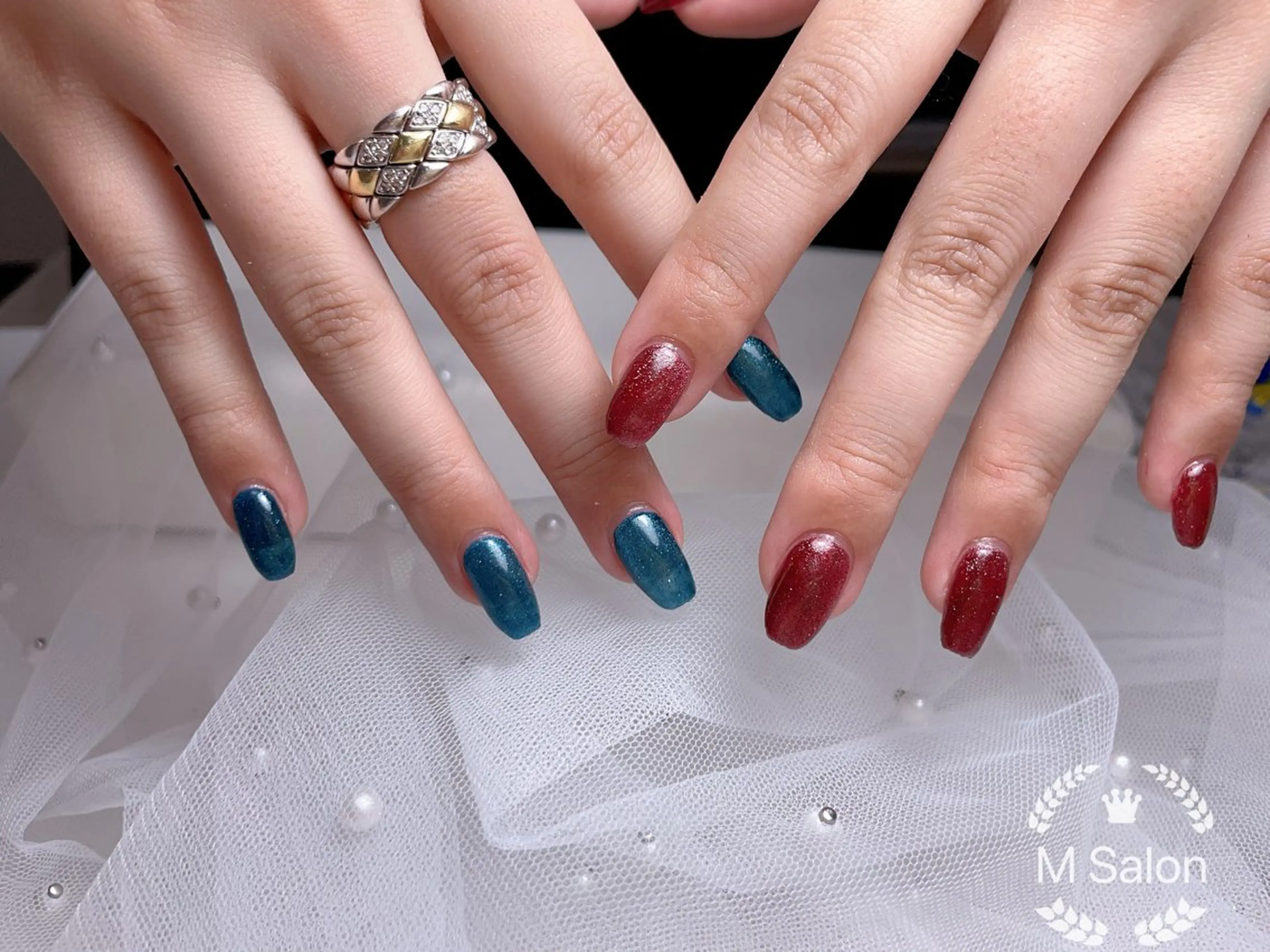 ネイル フレンチネイル マグネットネイル ニュアンスネイル オフィスネイル ワンカラーネイル ハンドネイル Mnail _KKのネイルデザイン