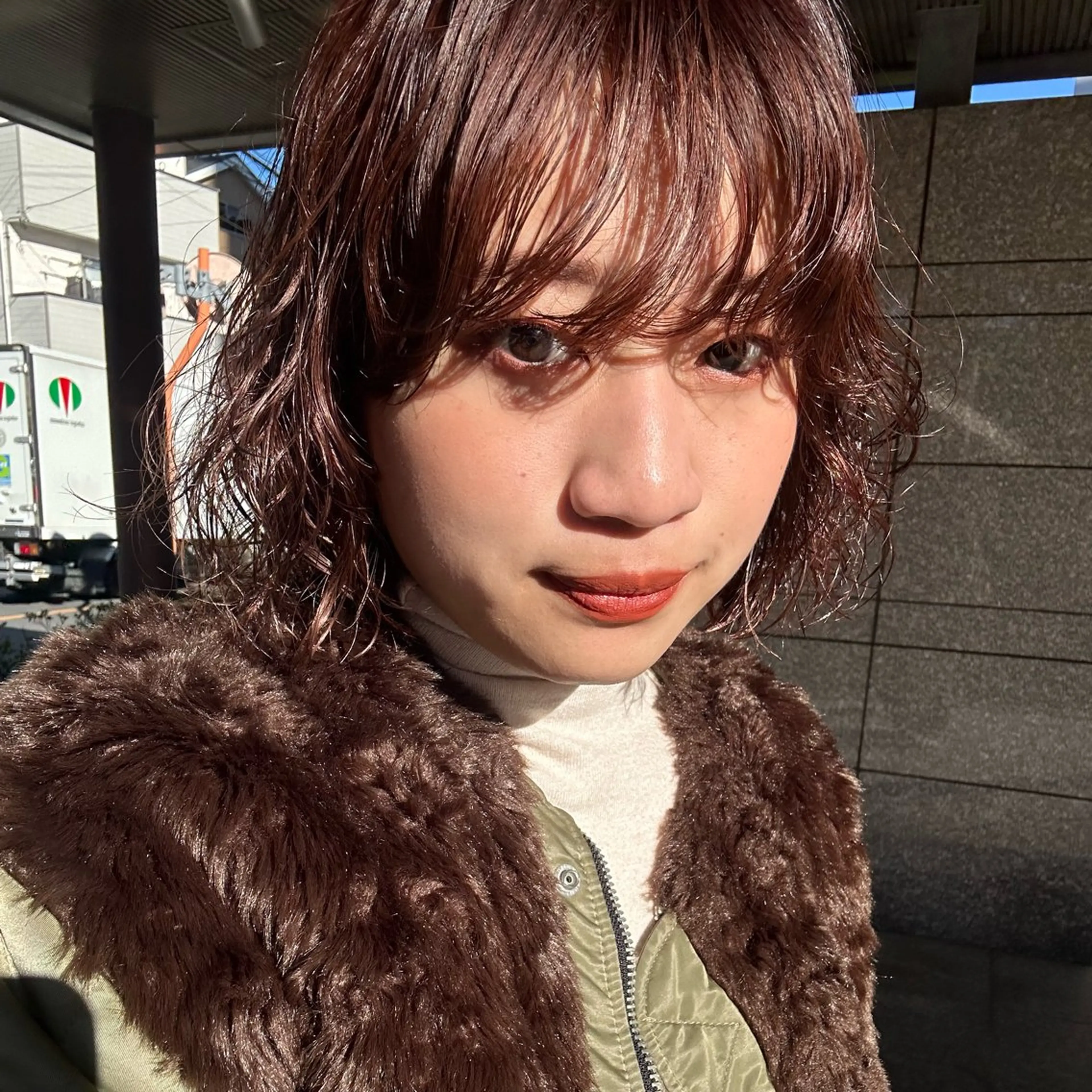 ショート カラー ベージュカラー ピンクカラー ピンクベージュ ボブ パーマ/ボブパーマ 艶カラー/坂本小夏のヘアスタイル