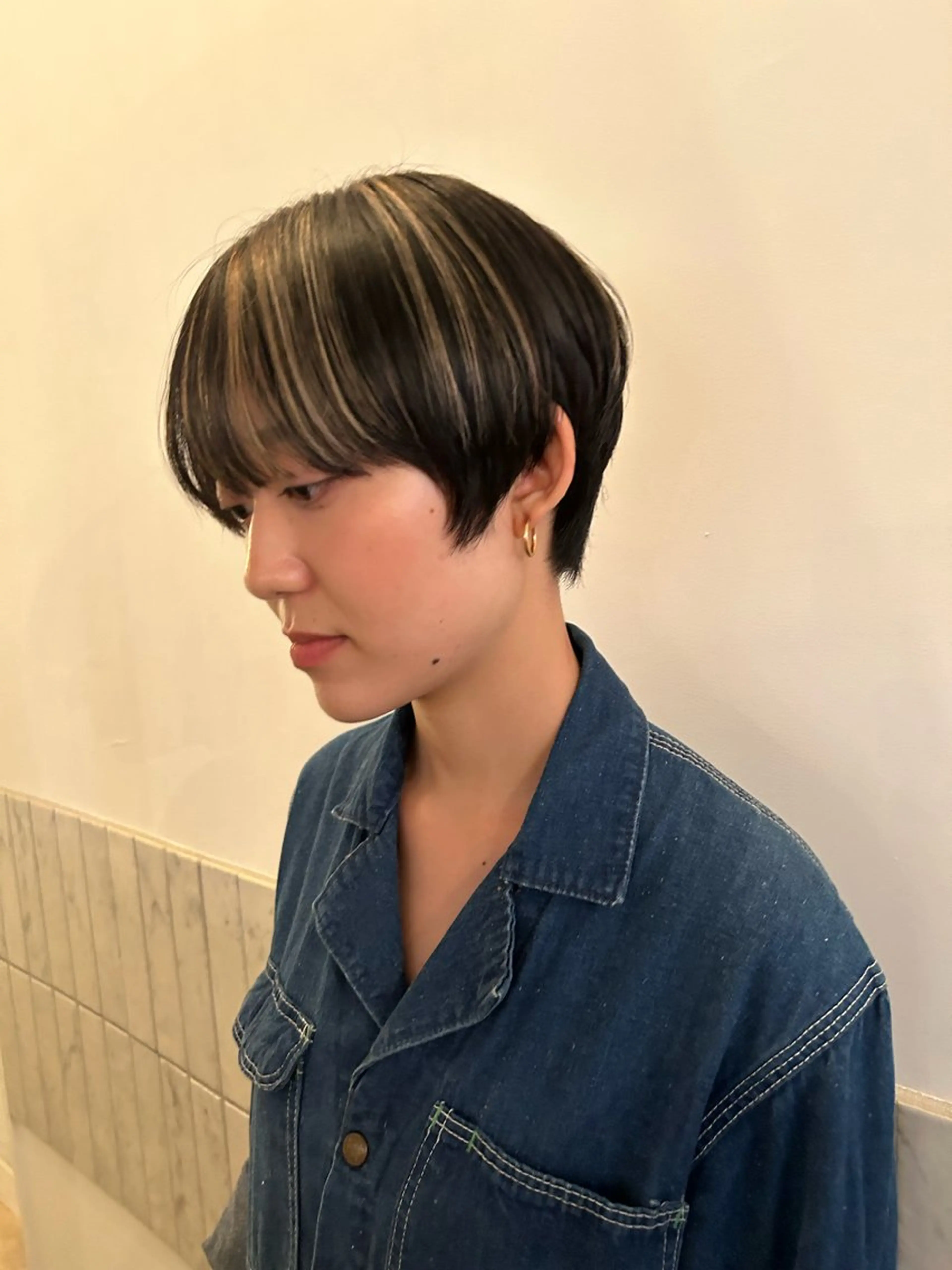 ショート カラー ハイライトカラー メッシュ ハイライト Terve.ハイ トーン/水野 菜々香のヘアスタイル