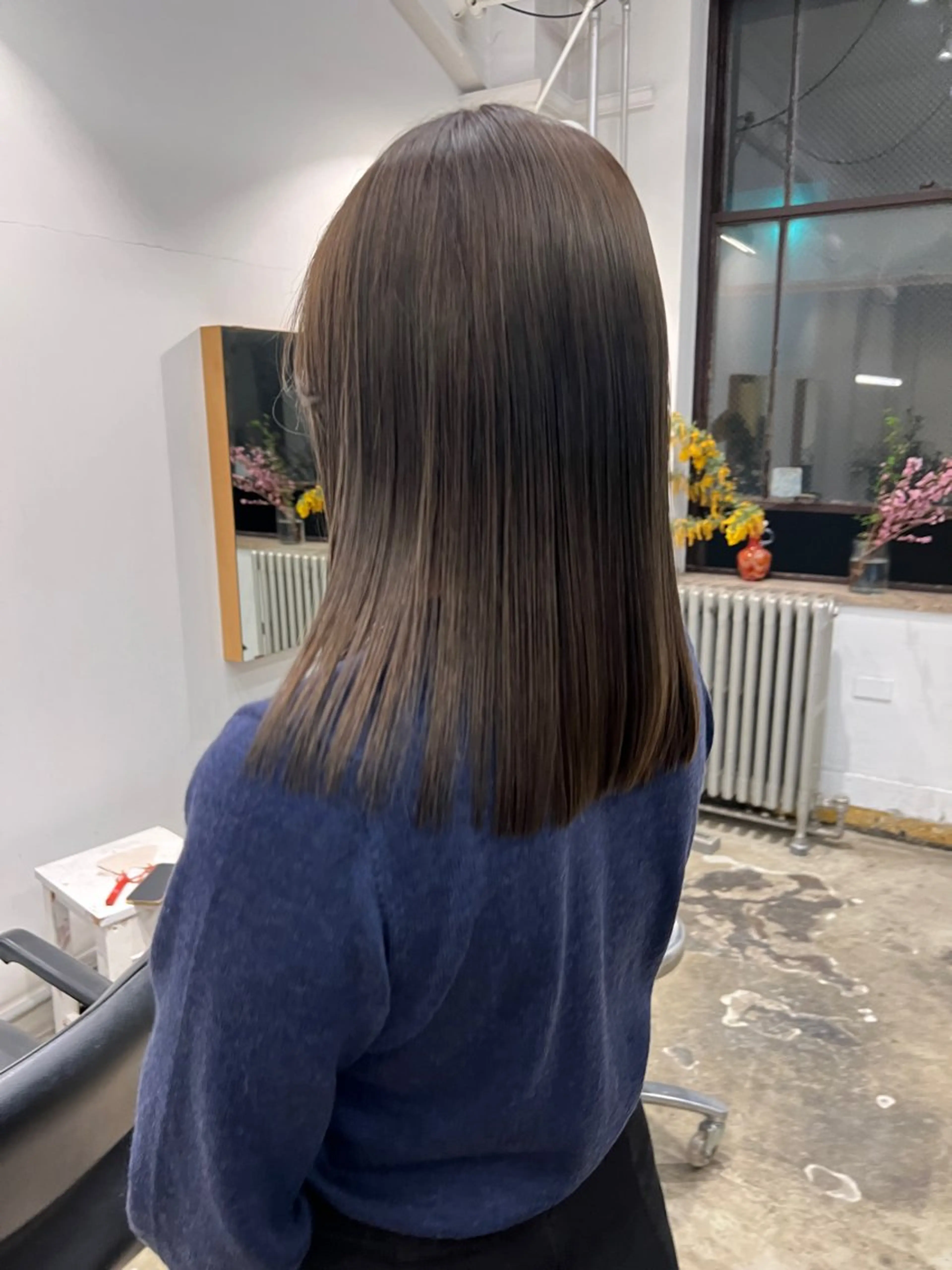 セミロング パーマ セミロングパーマ ストレートパーマ Lute所属・ミタニ ナギサのヘアスタイル