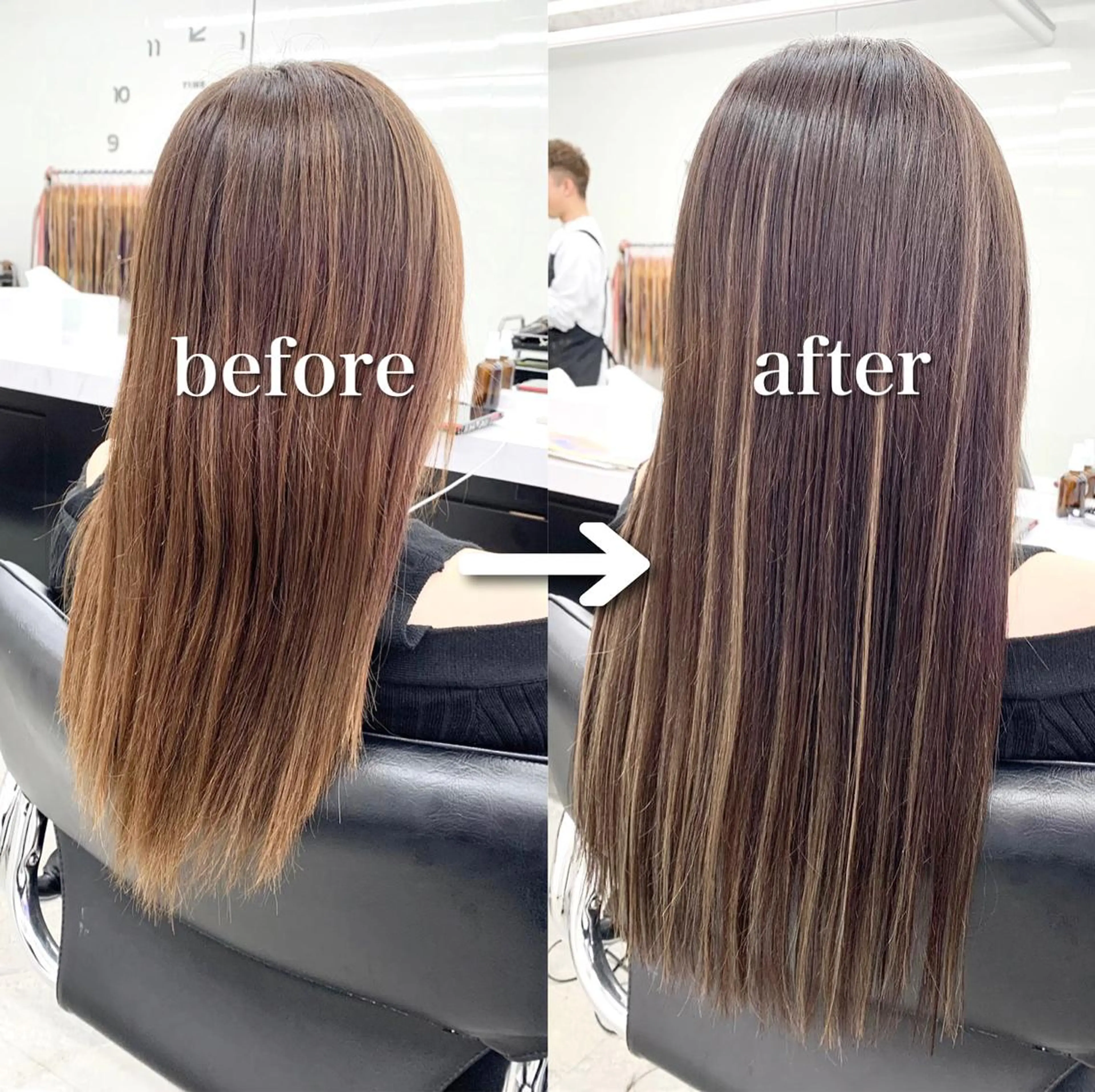 ロング ヘアカラー トリートメント エクステ とも🏆プルエクステ /髪質改善🏆渋谷のヘアスタイル