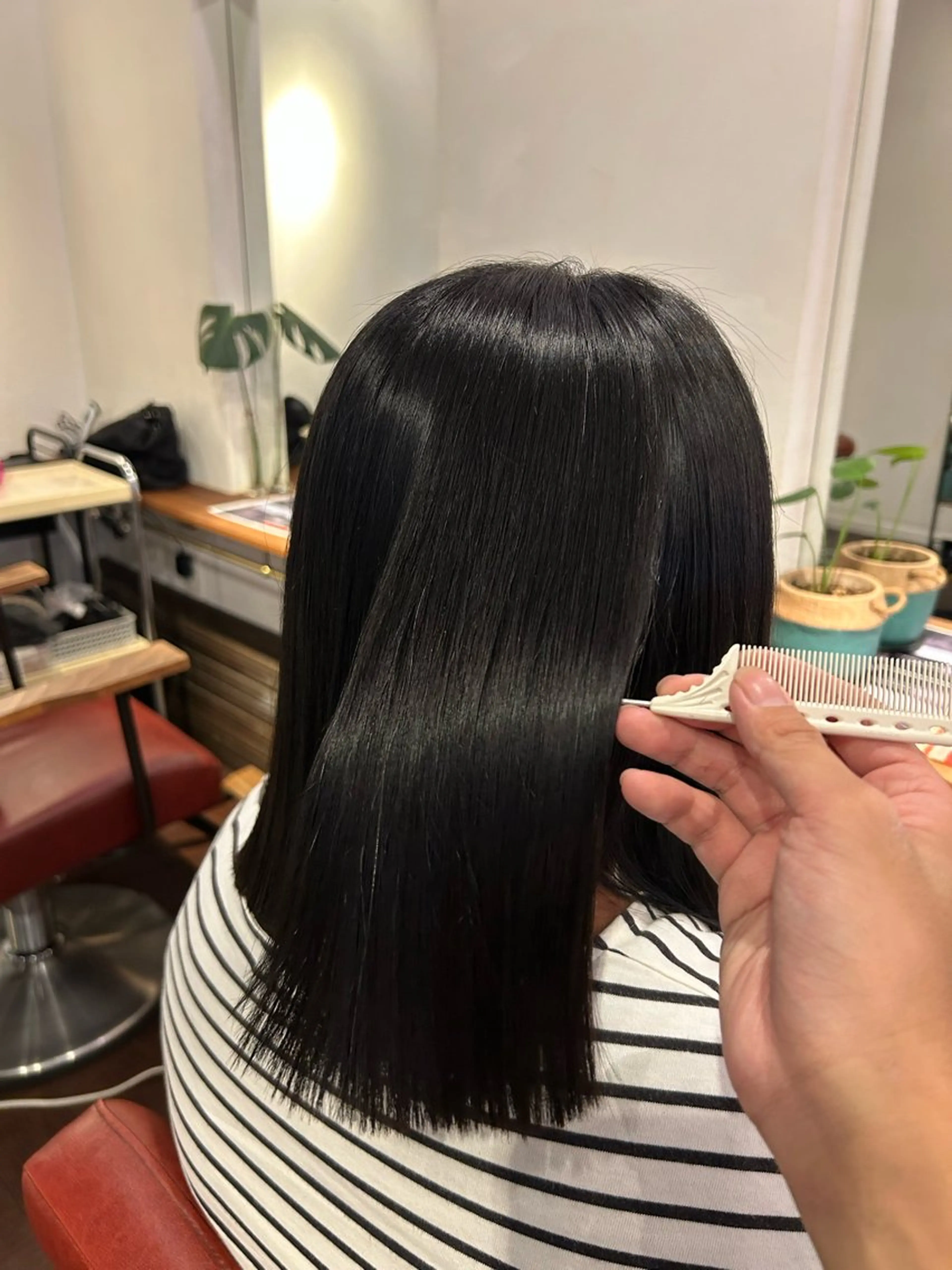 ミディアム 縮毛矯正 トリートメント 橋本岬也jiji by MOPSのヘアスタイル