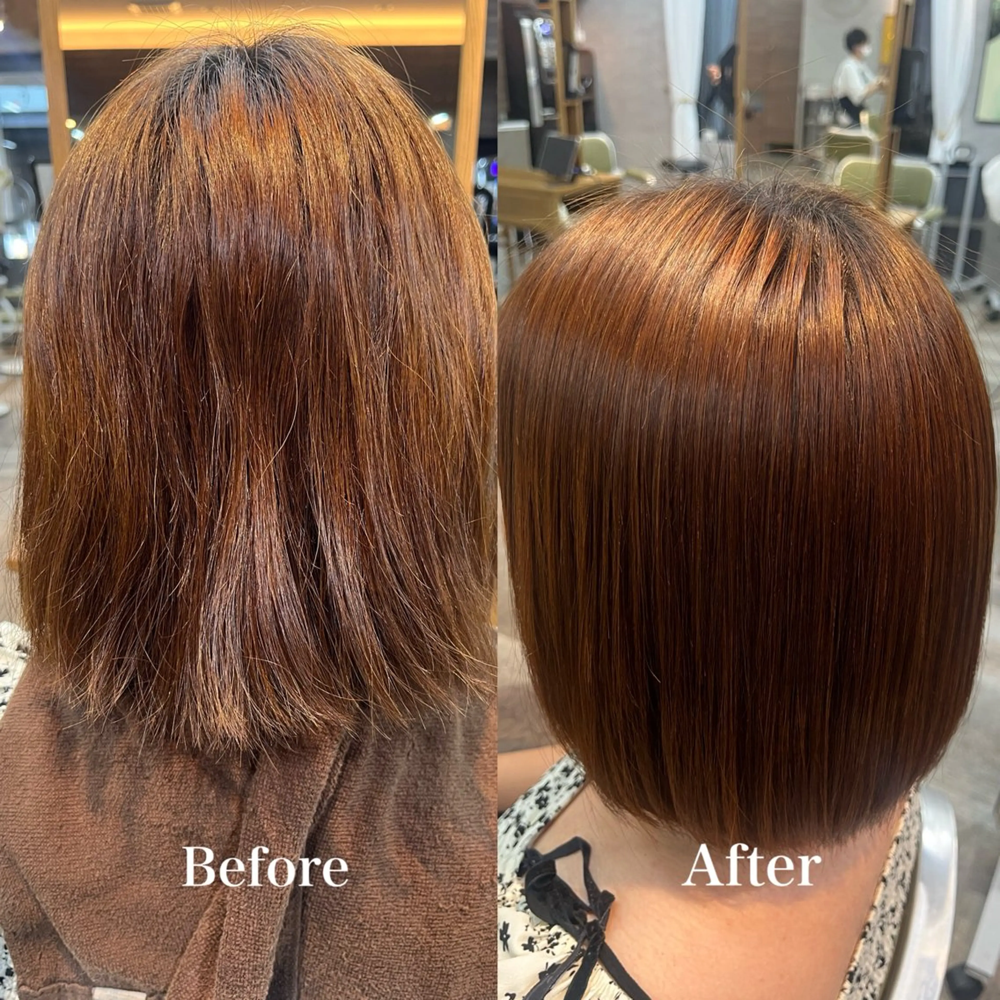 ミディアム ボブ 縮毛矯正 縮毛矯正 トリートメント sweetroom辻堂所属・こと 🐰のヘアスタイル