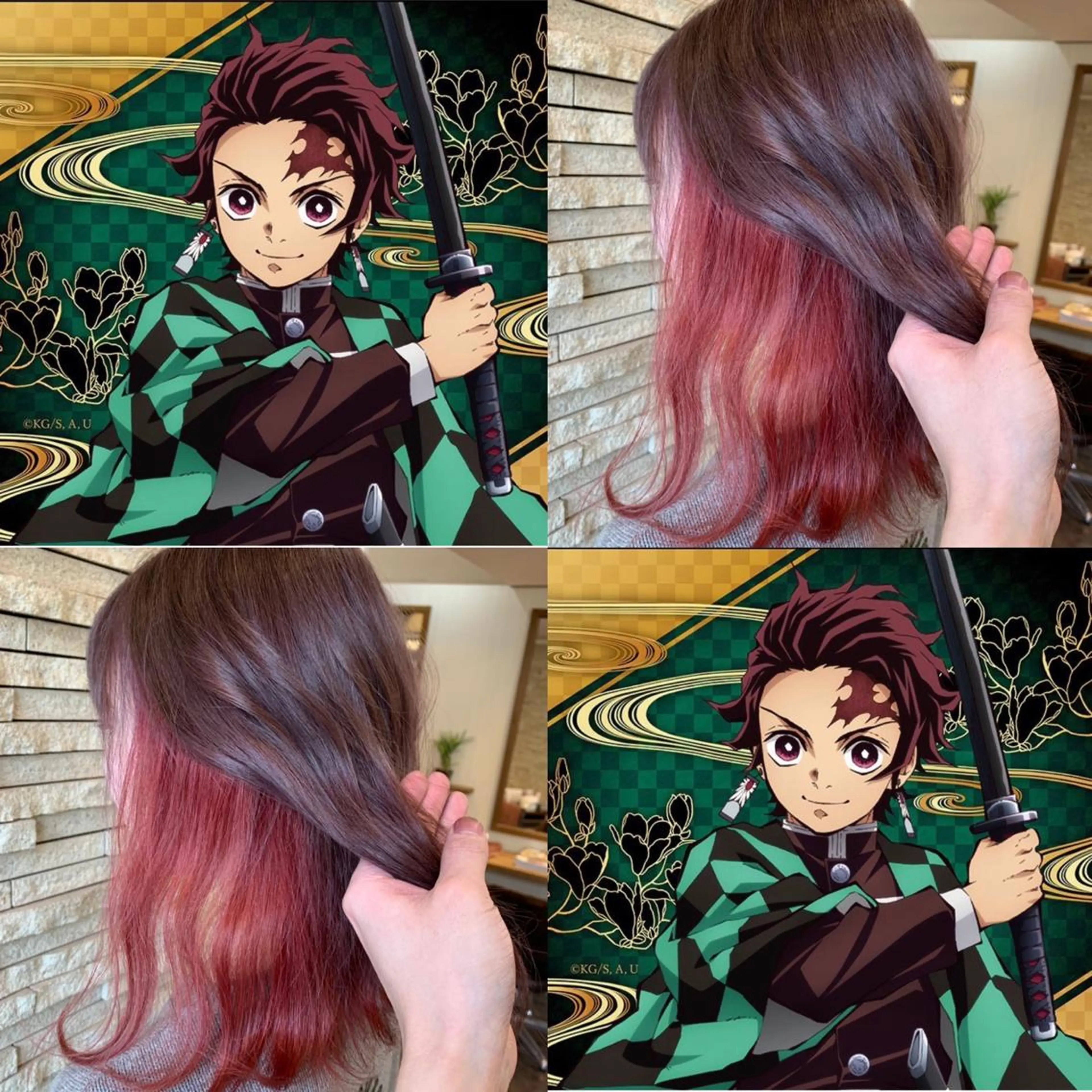 ミディアム カラー ブラウンカラー インナーカラー ピンクカラー ピンクブラウン レッドカラー ヘアカラー サロウィン千葉所属・サロウィン千葉店 Toshikiのヘアスタイル