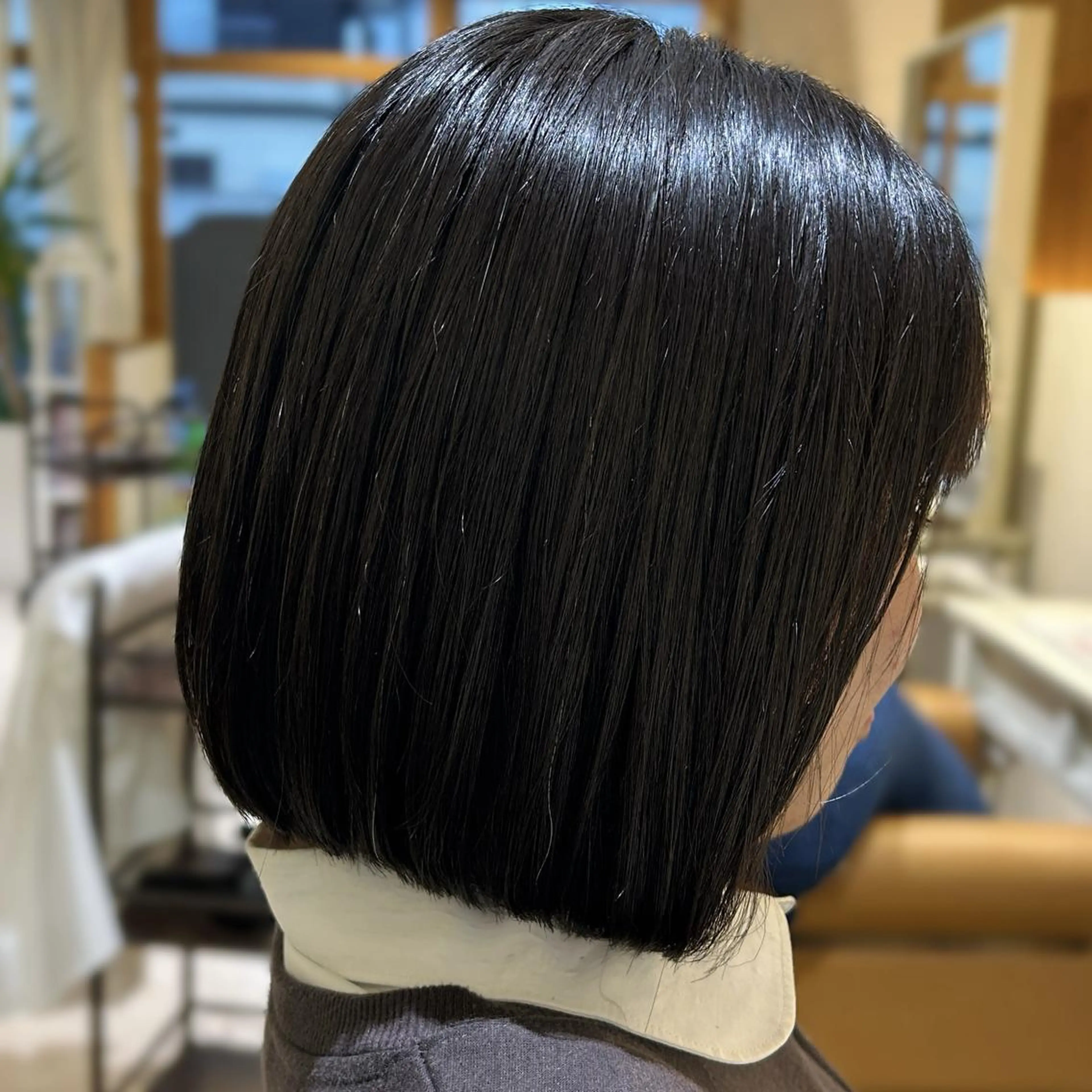 ミディアム ボブ くせ毛 縮毛矯正 カット 縮毛矯正 Halo/長居美容室 ショート/ROKIのヘアスタイル