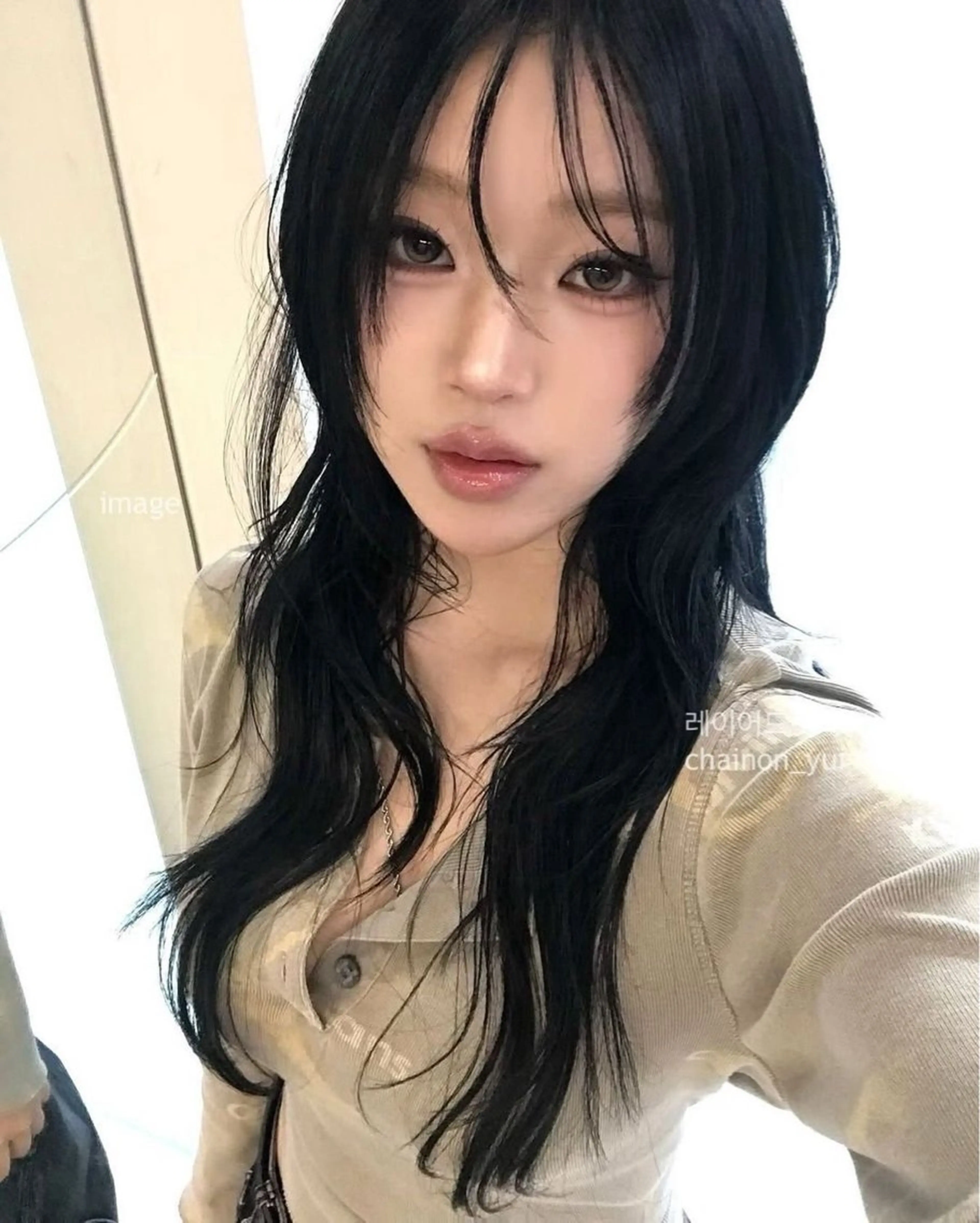 ロング 顔まわりレイヤー ハッシュカット ハイレイヤー 韓国風ヘア レイヤーカット Sea Shinjuku所属・ハッシュカット/ レイヤー/TERUのヘアスタイル