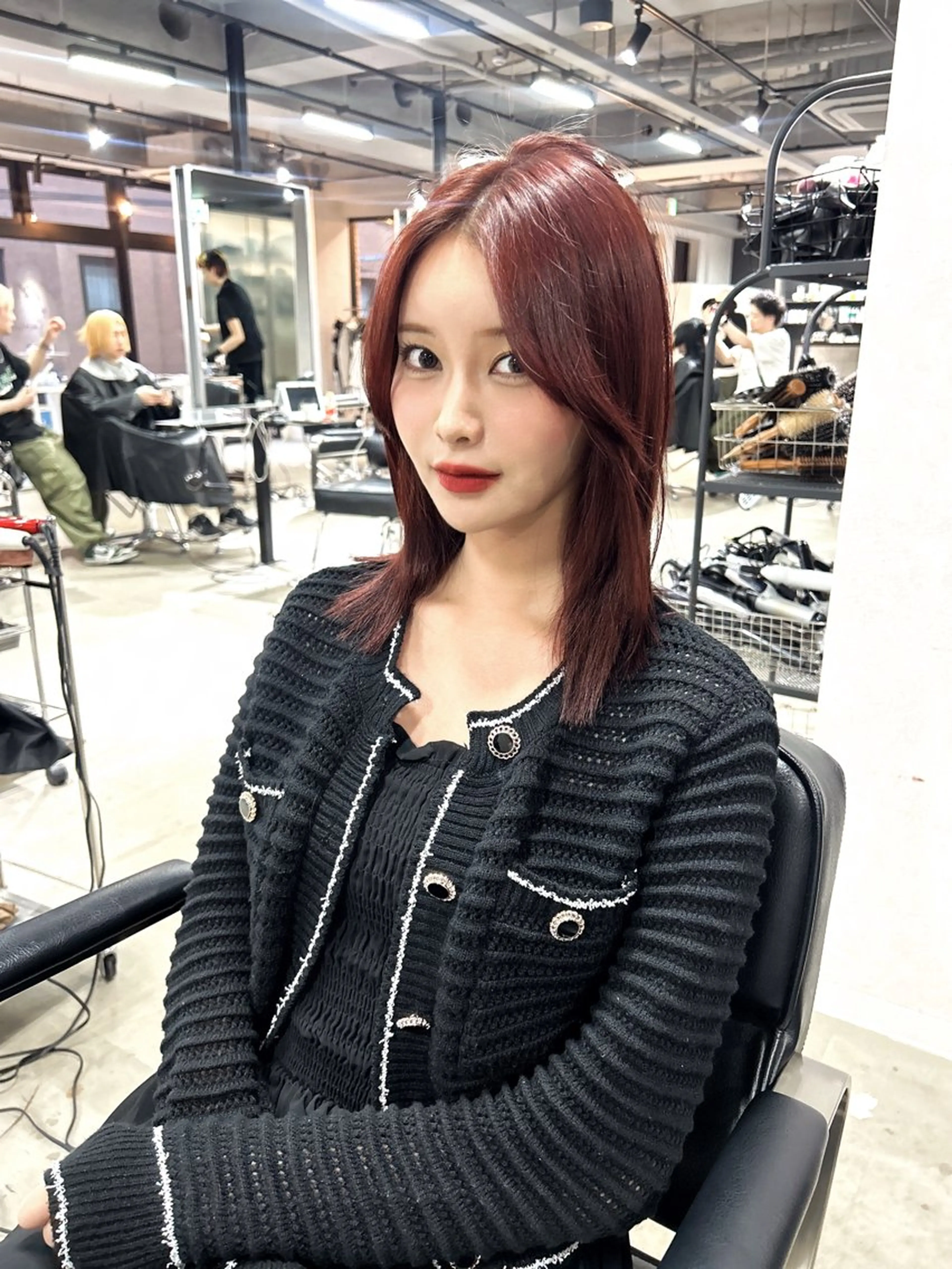 ミディアム 韓国風ヘア レイヤーカット カット 大阪韓国ヘア/ /酸性縮毛矯正ゆうとのヘアスタイル