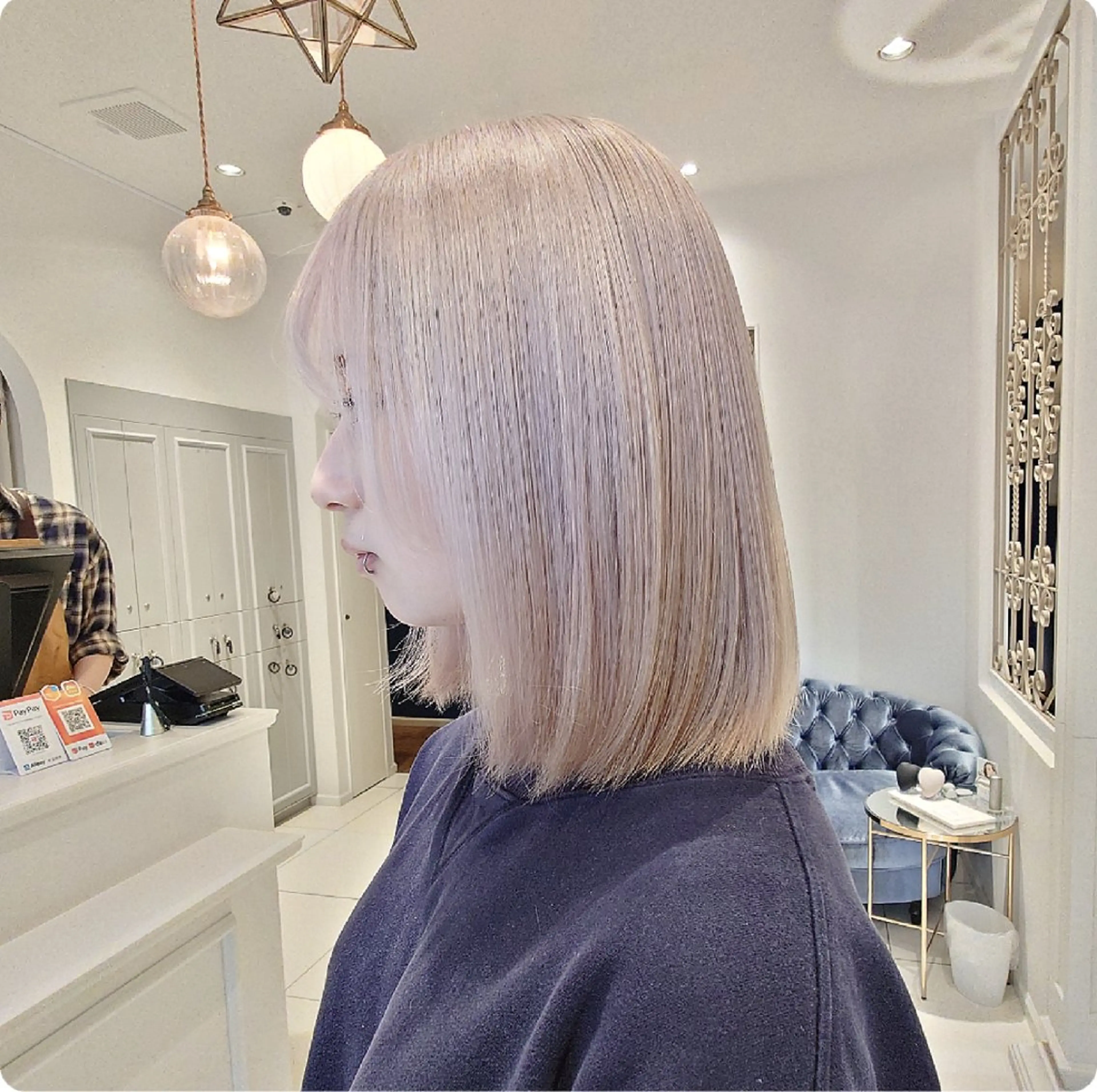 ミディアム カット ヘアカラー 新潟ハイトーンカラー NO.1✨ 小川 巧のヘアスタイル