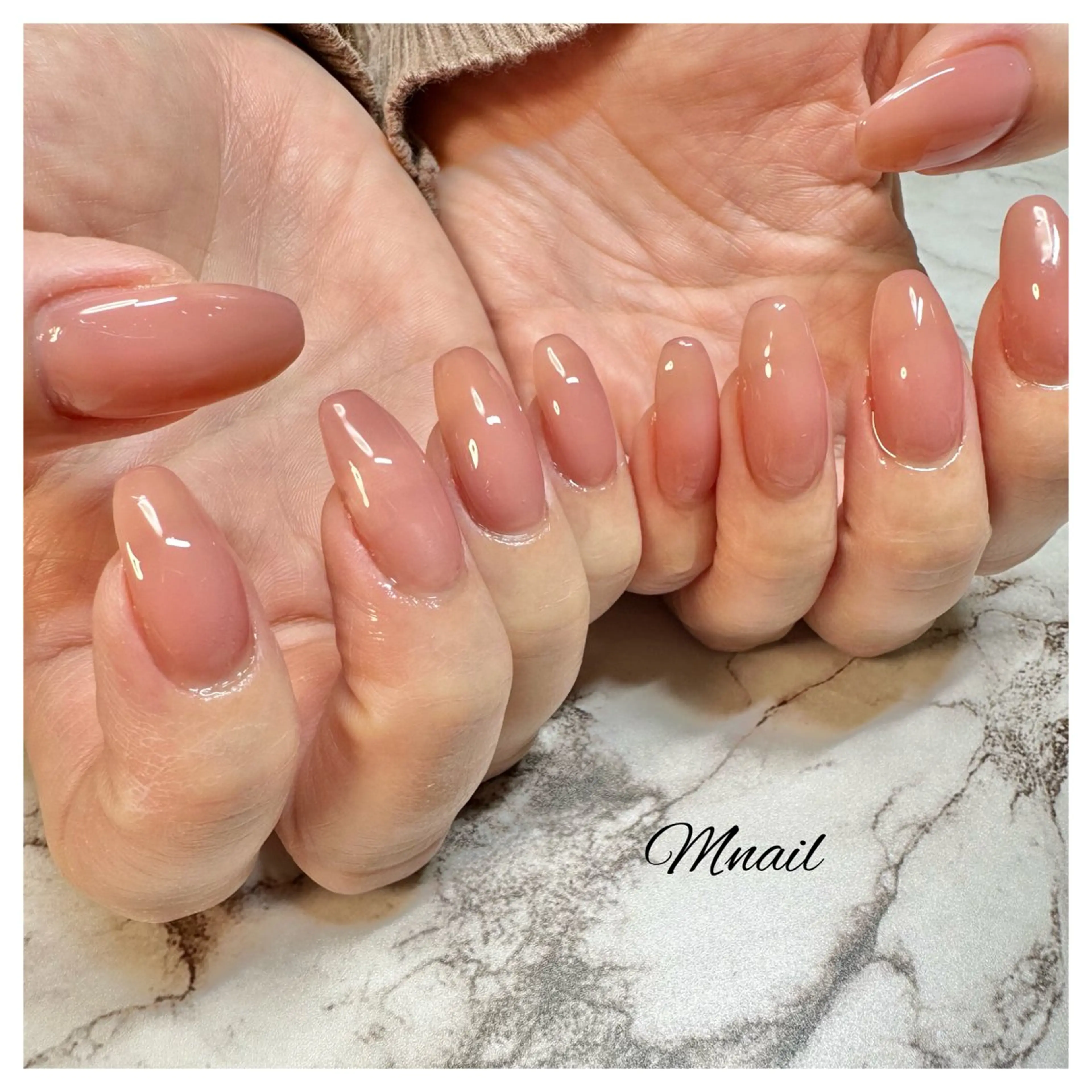 ネイル ジェルネイル ワンカラーネイル ハンドネイル ハンドケア Mnail ちひろのネイルデザイン