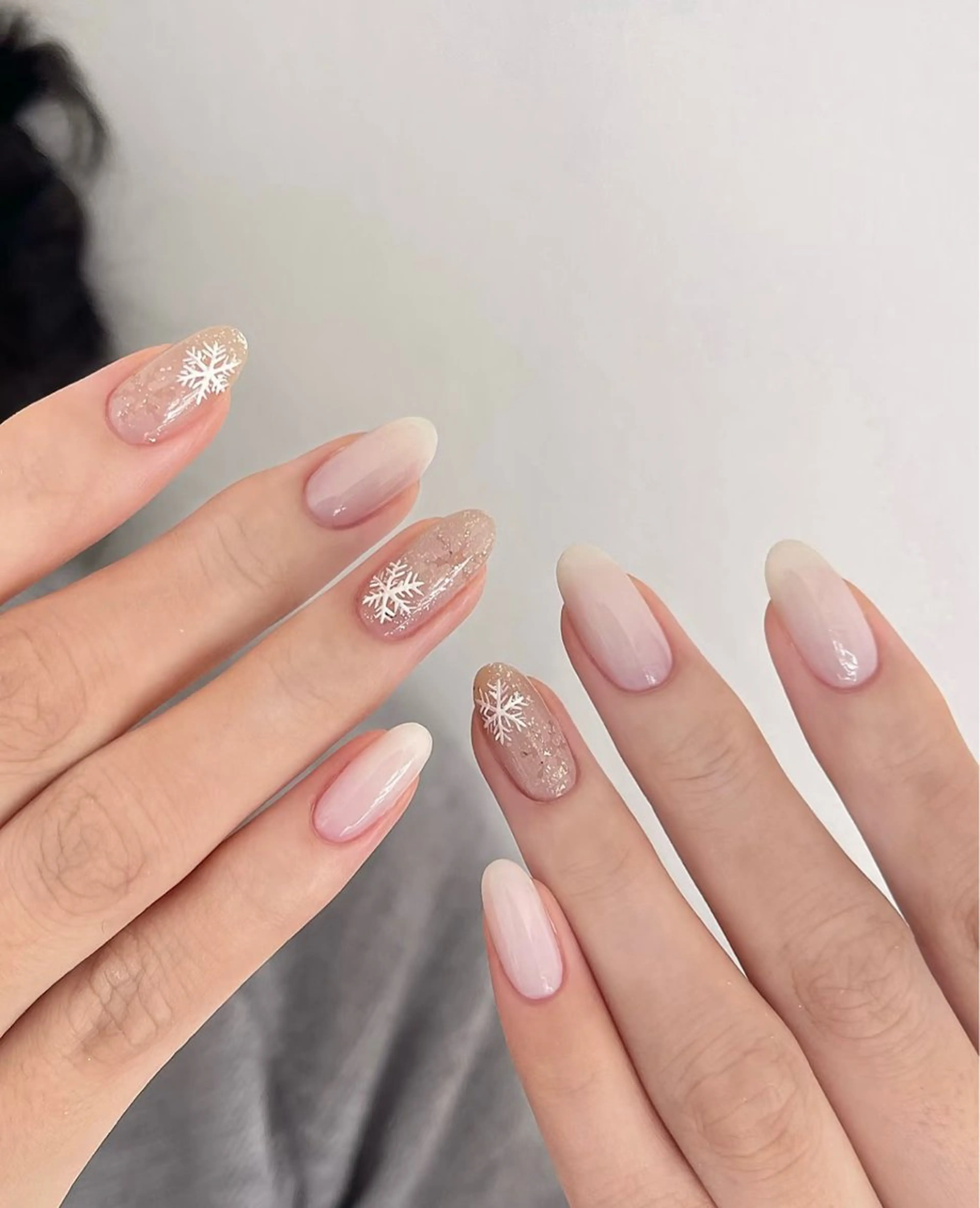 ネイル アートネイル オーロラネイル チークネイル フレンチネイル ガラスフレンチ ハンドネイル 🎀🎀YooLi Nail Salonのネイルデザイン