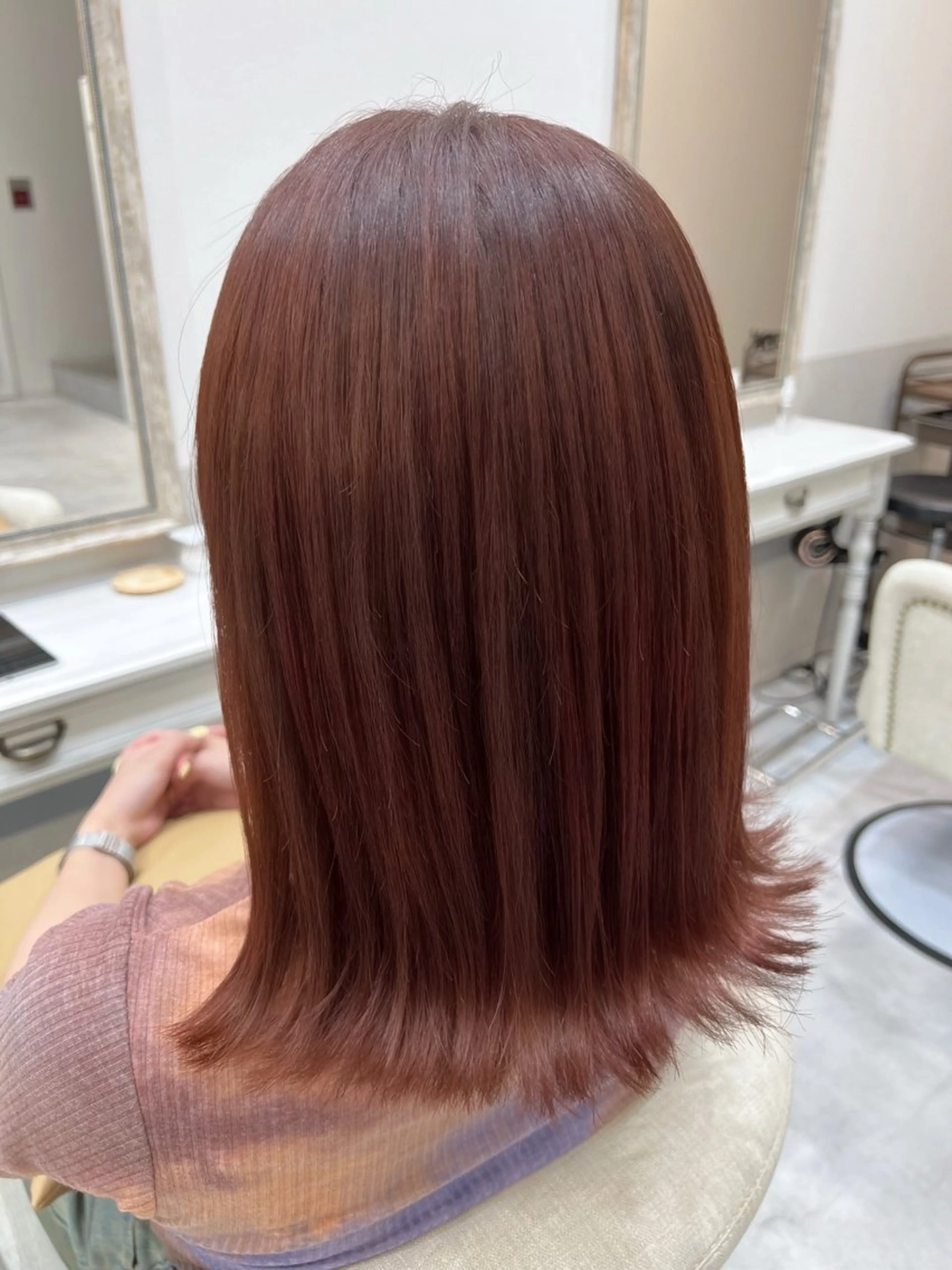 ミディアム カラー カット ヘアカラー 美髪矯正×艶カラー /中村勇太のヘアスタイル