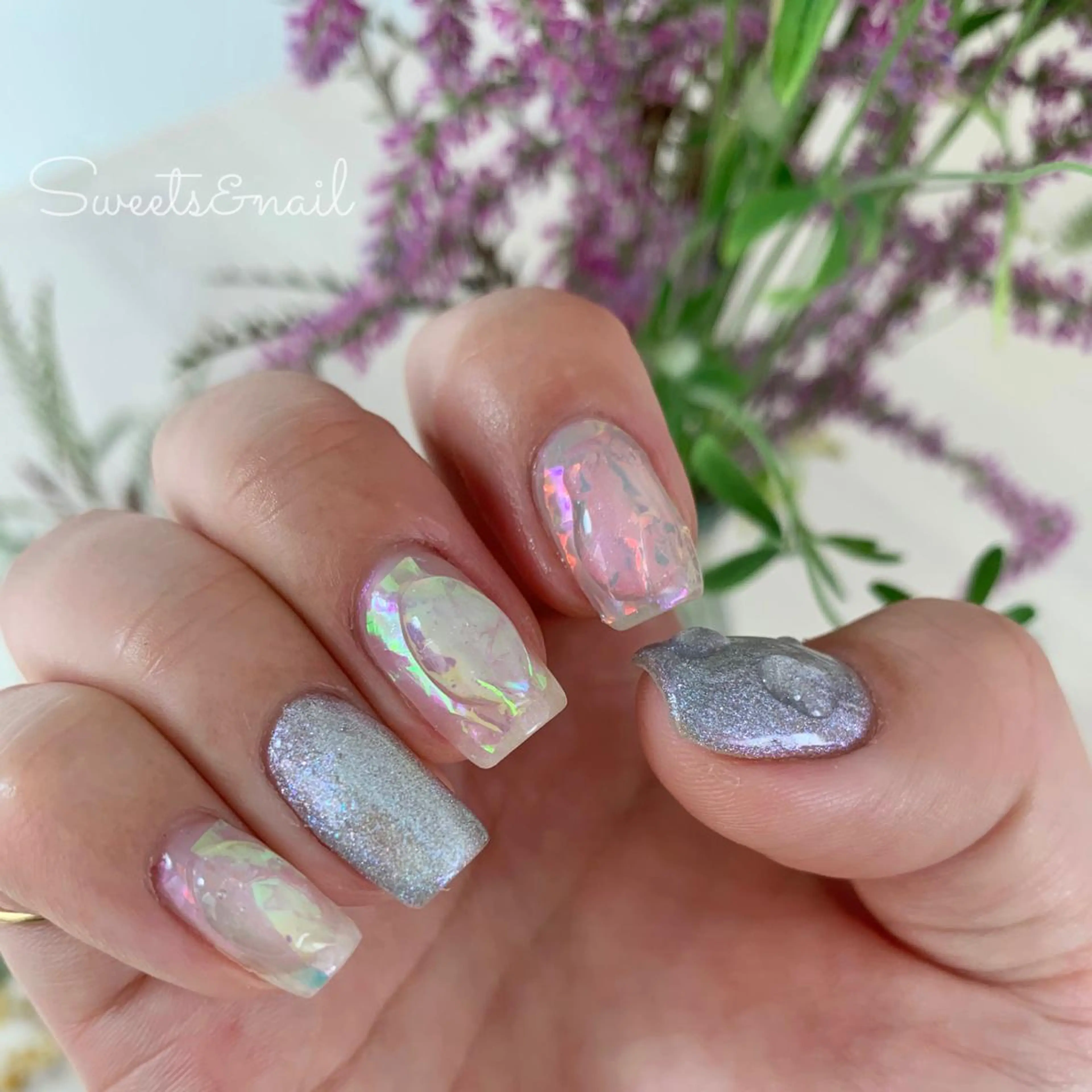 ネイル オーロラネイル 氷ネイル・うるうるネイル Sweets& nail みなこのネイルデザイン