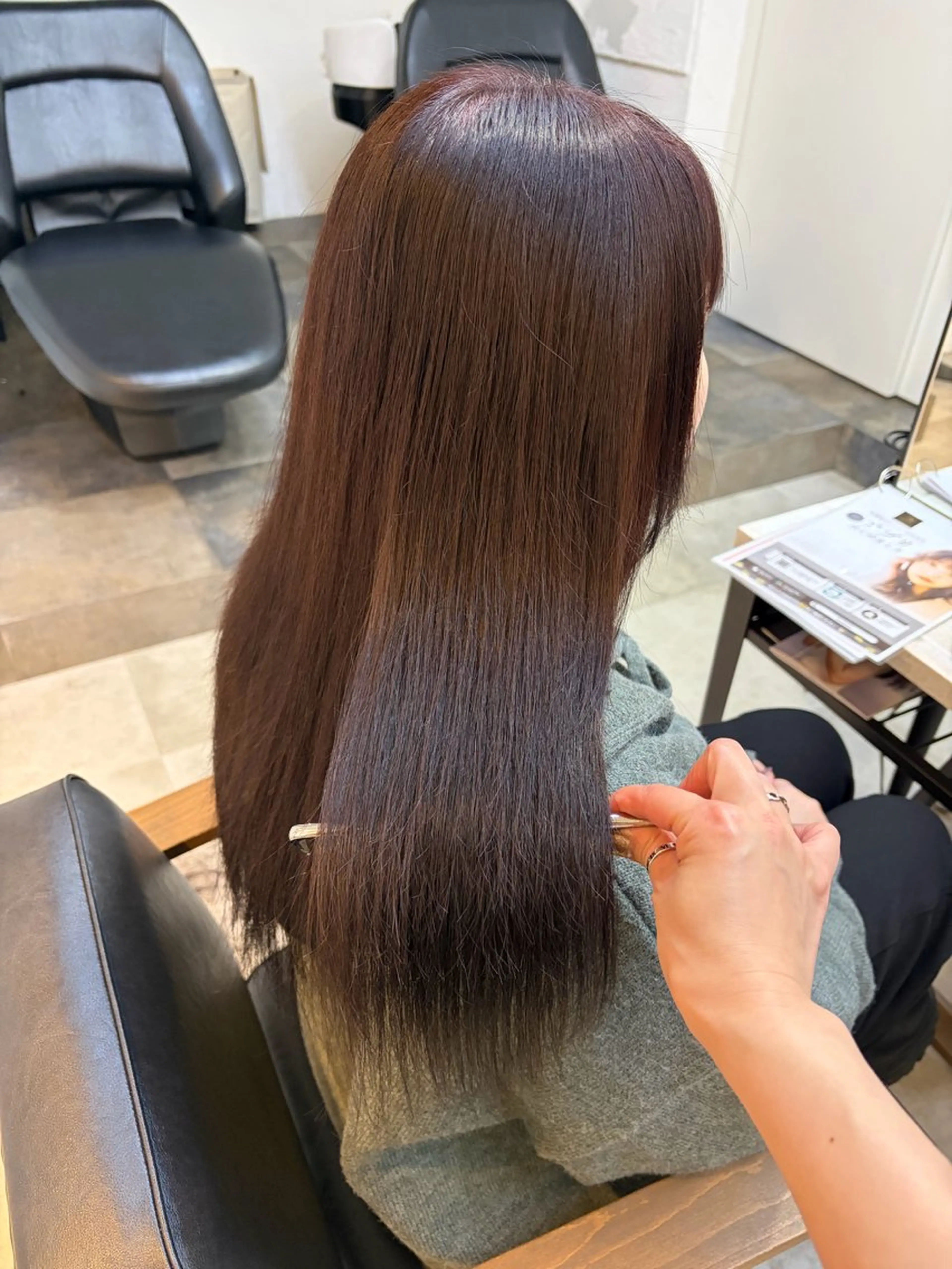 セミロング カラー 🥀韓国ヘア🥀 宮津真菜のヘアスタイル