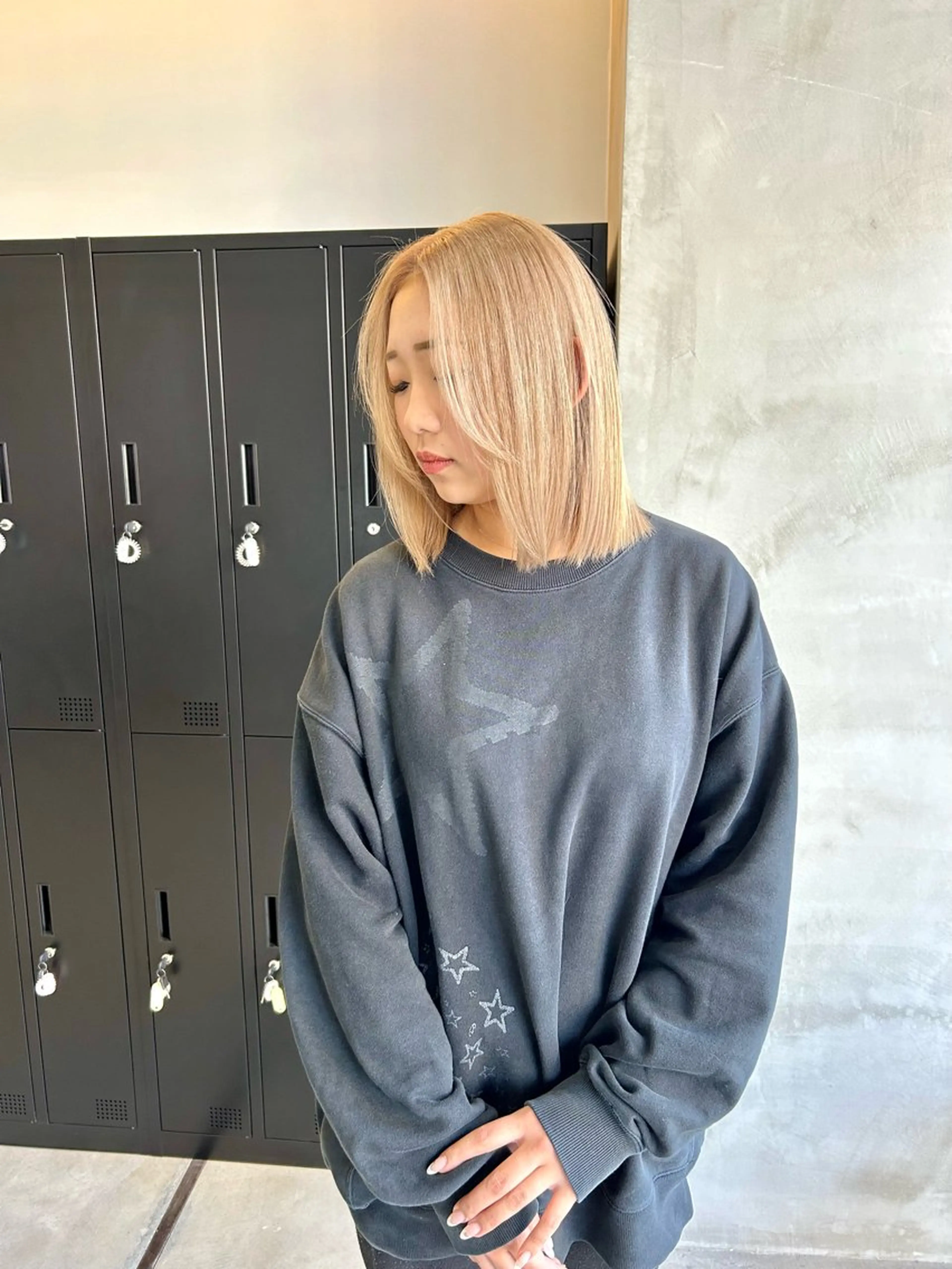 ミディアム カラー ヘアカラー トリートメント mood tatemachiのヘアスタイル
