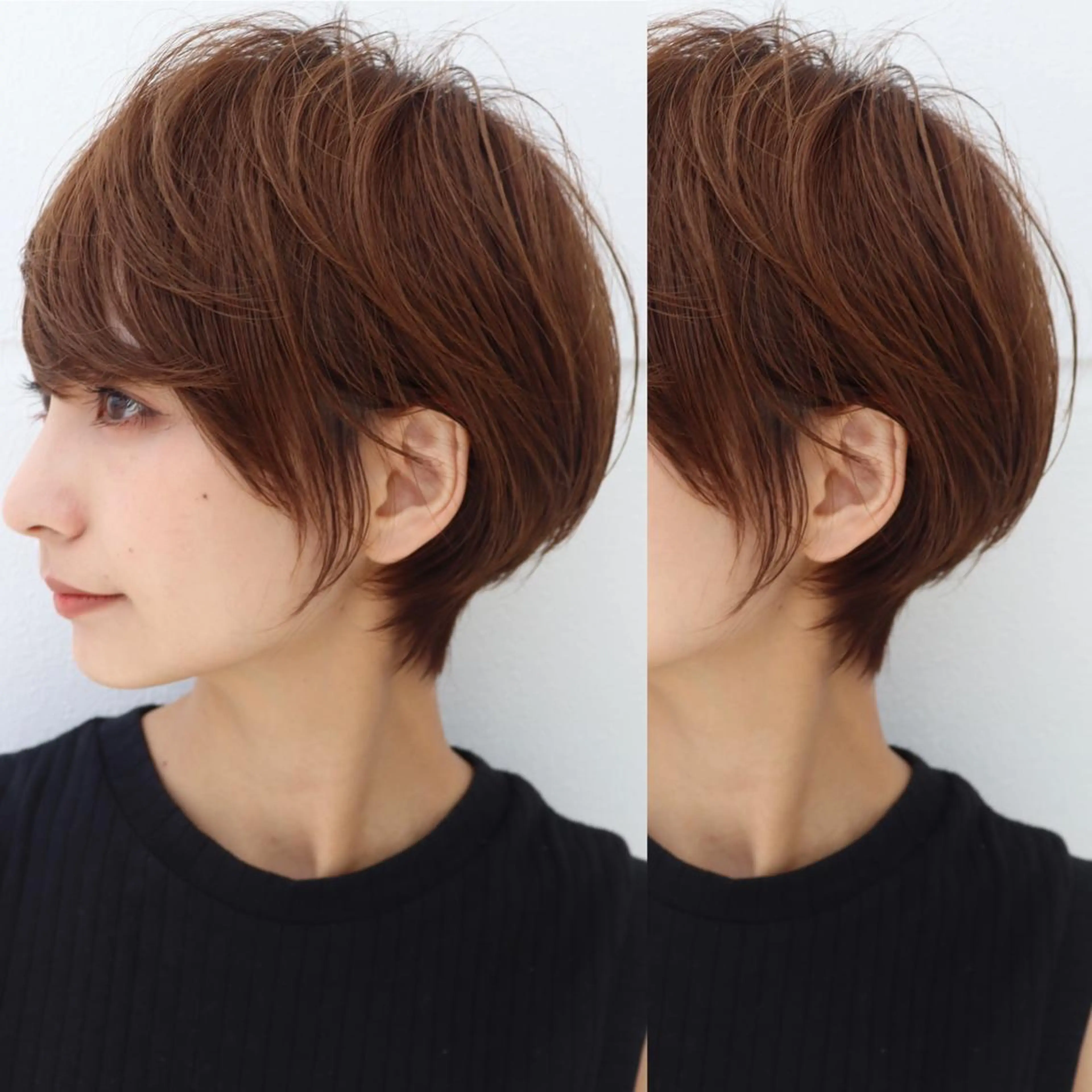 ショート カラー 【韓国　レイヤー 髪質改善✨】かずのヘアスタイル