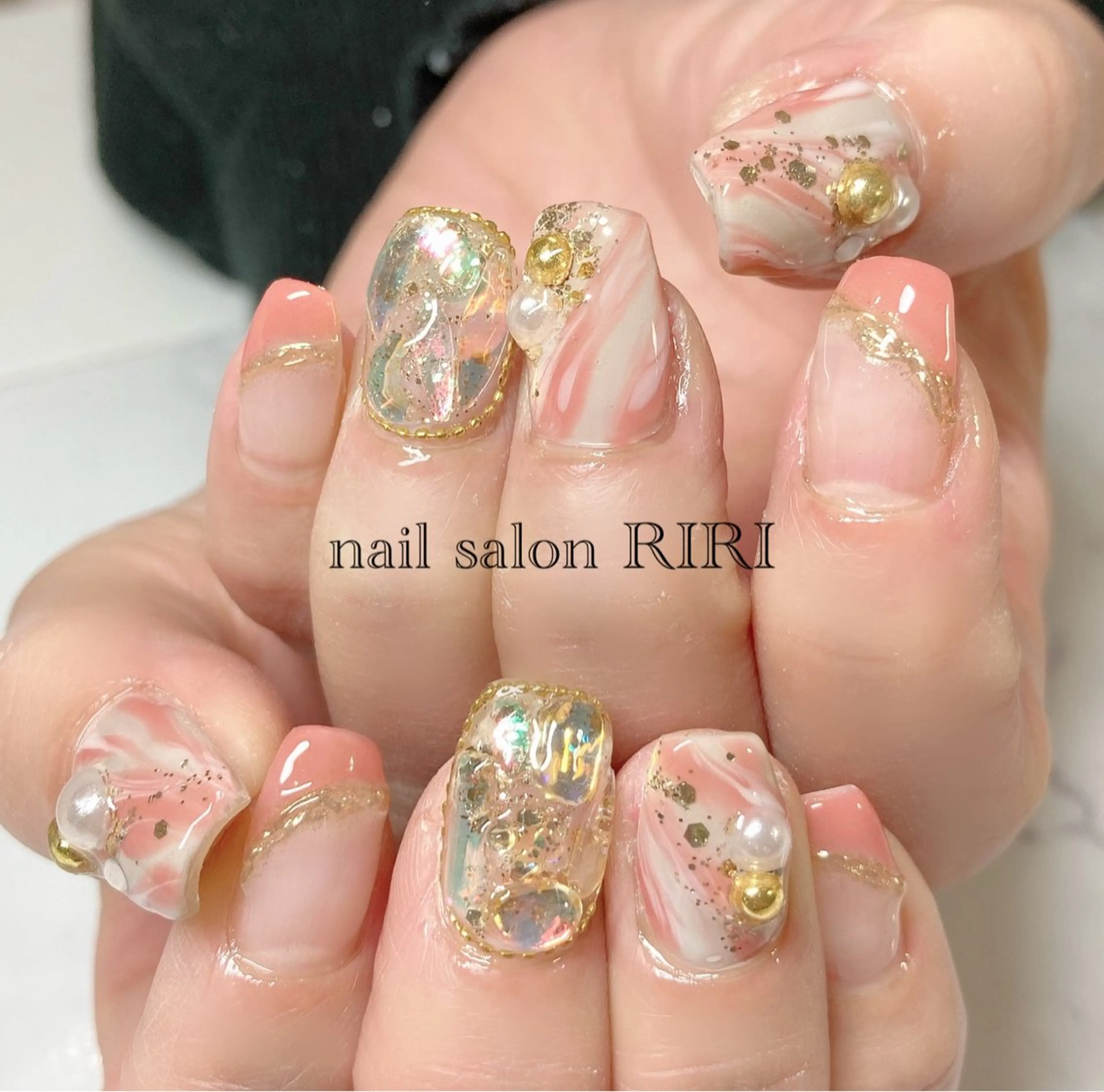 ネイル 氷ネイル・うるうるネイル 大理石ネイル(マーブル) private  nail  salon RIRI所属・RIRI リリのネイルデザイン