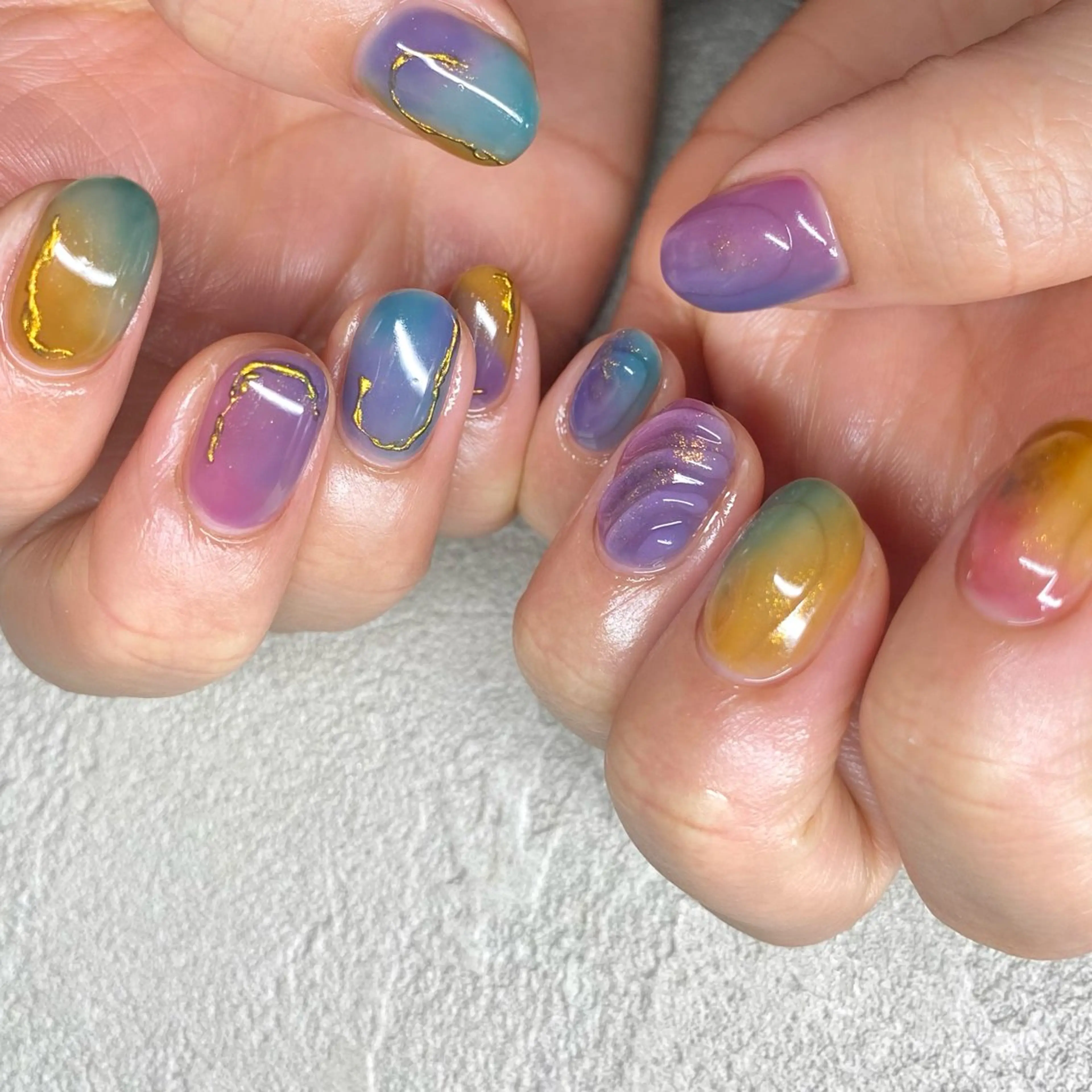 ネイル アートネイル ニュアンスネイル 冬ネイル ハンドネイル 山田 貴子のネイルデザイン