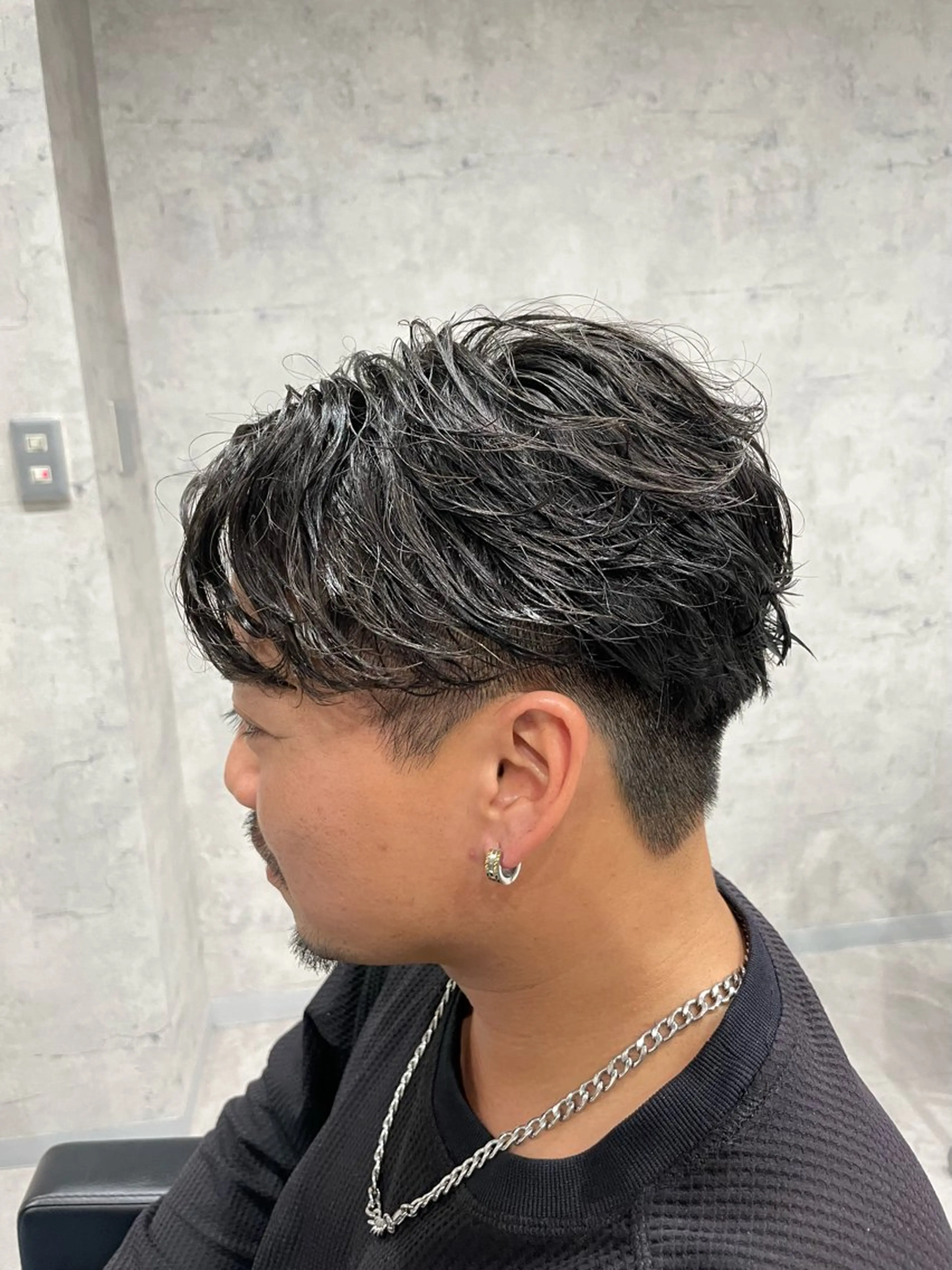 ショート パーマ メンズ センターパート メンズパーマ カット パーマ トリートメント メンズカット/ マッシュ/颯太のヘアスタイル