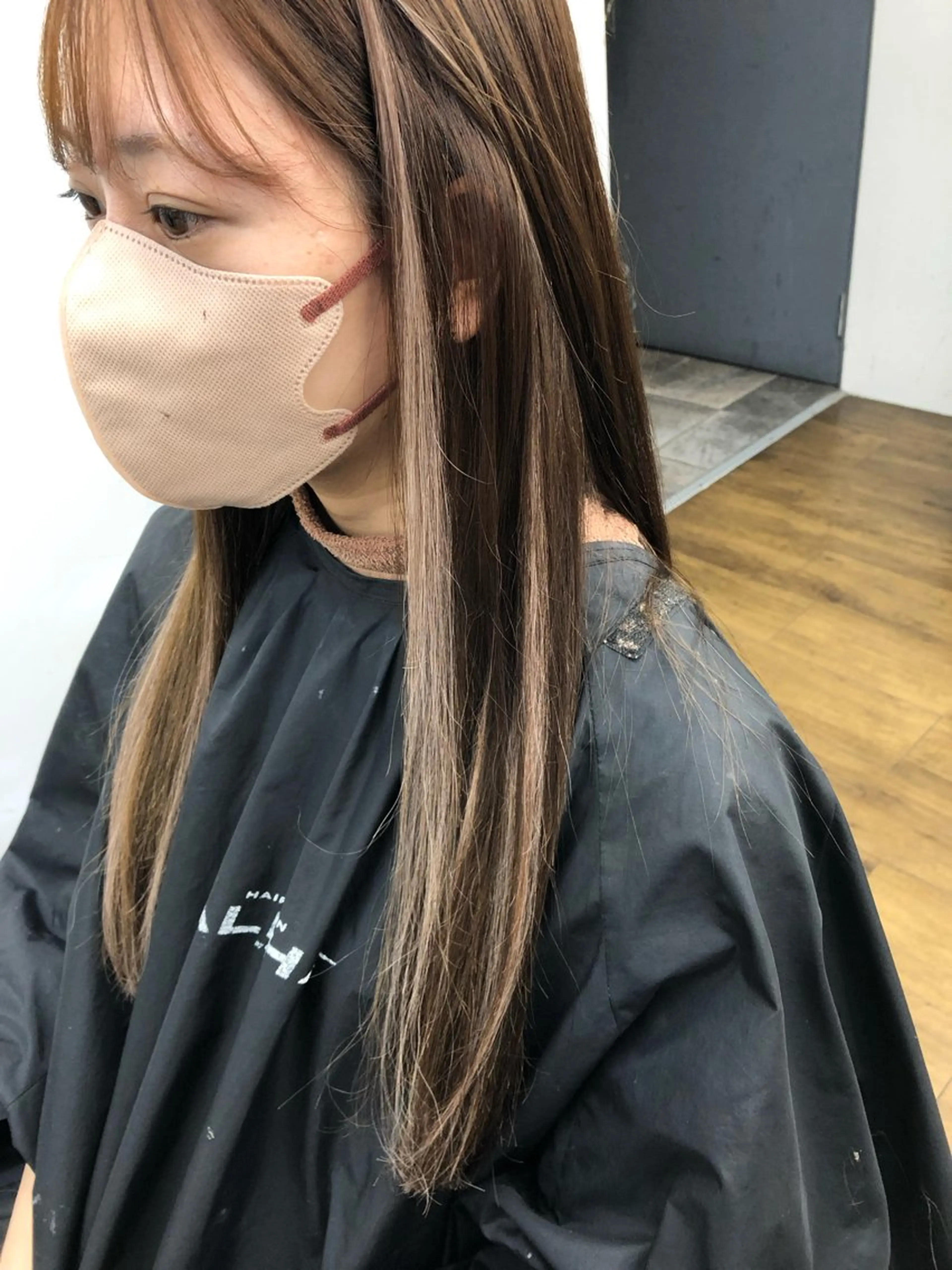 ロング カラー ヘアアレンジ シールエクステ バレイヤージュ ハイライトカラー インナーカラー エクステ alpha. カラーエクステ下妻のヘアスタイル