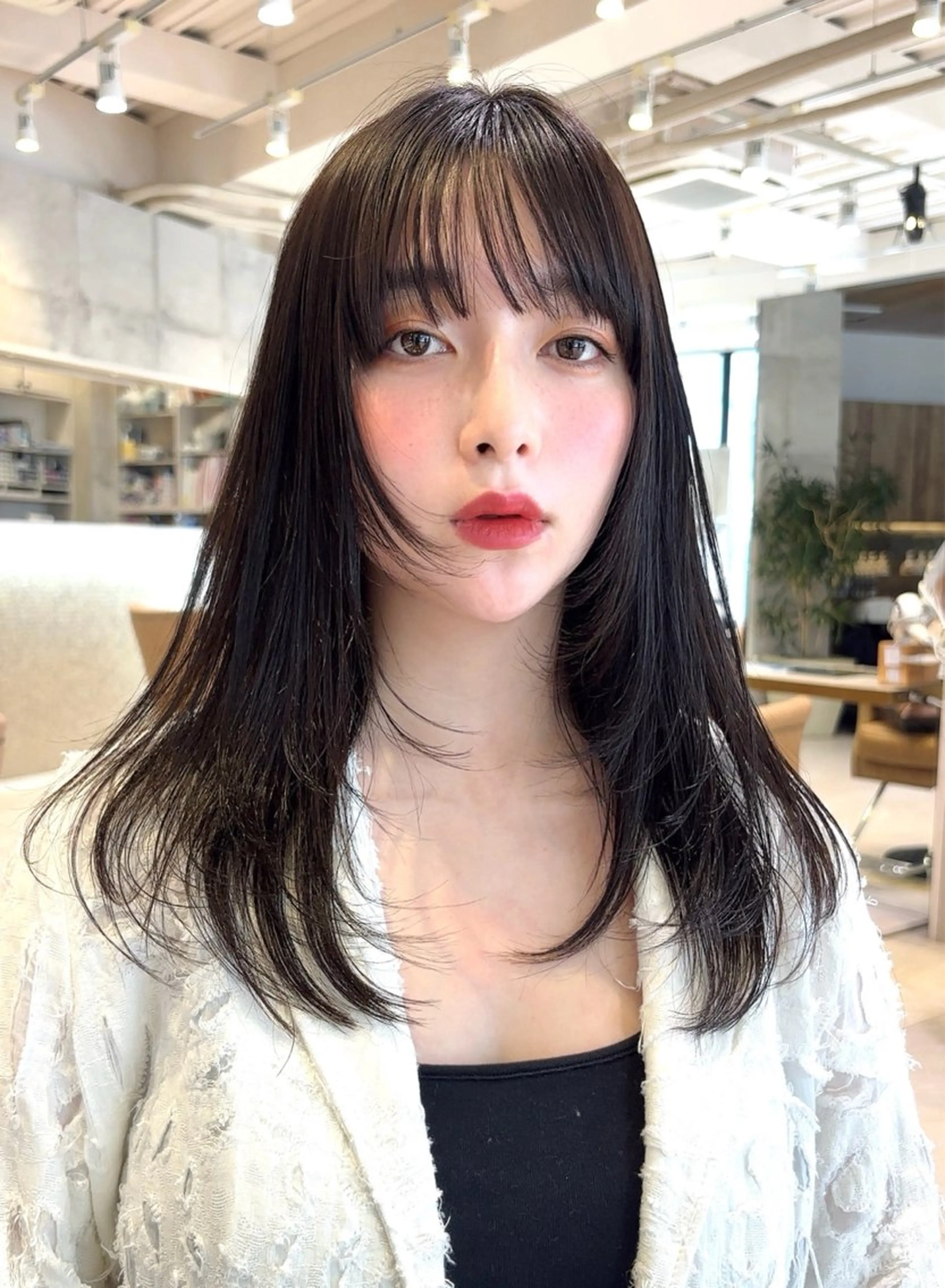 ミディアム 無料カットモデル/ 顔まわり特化/荒砂のヘアスタイル