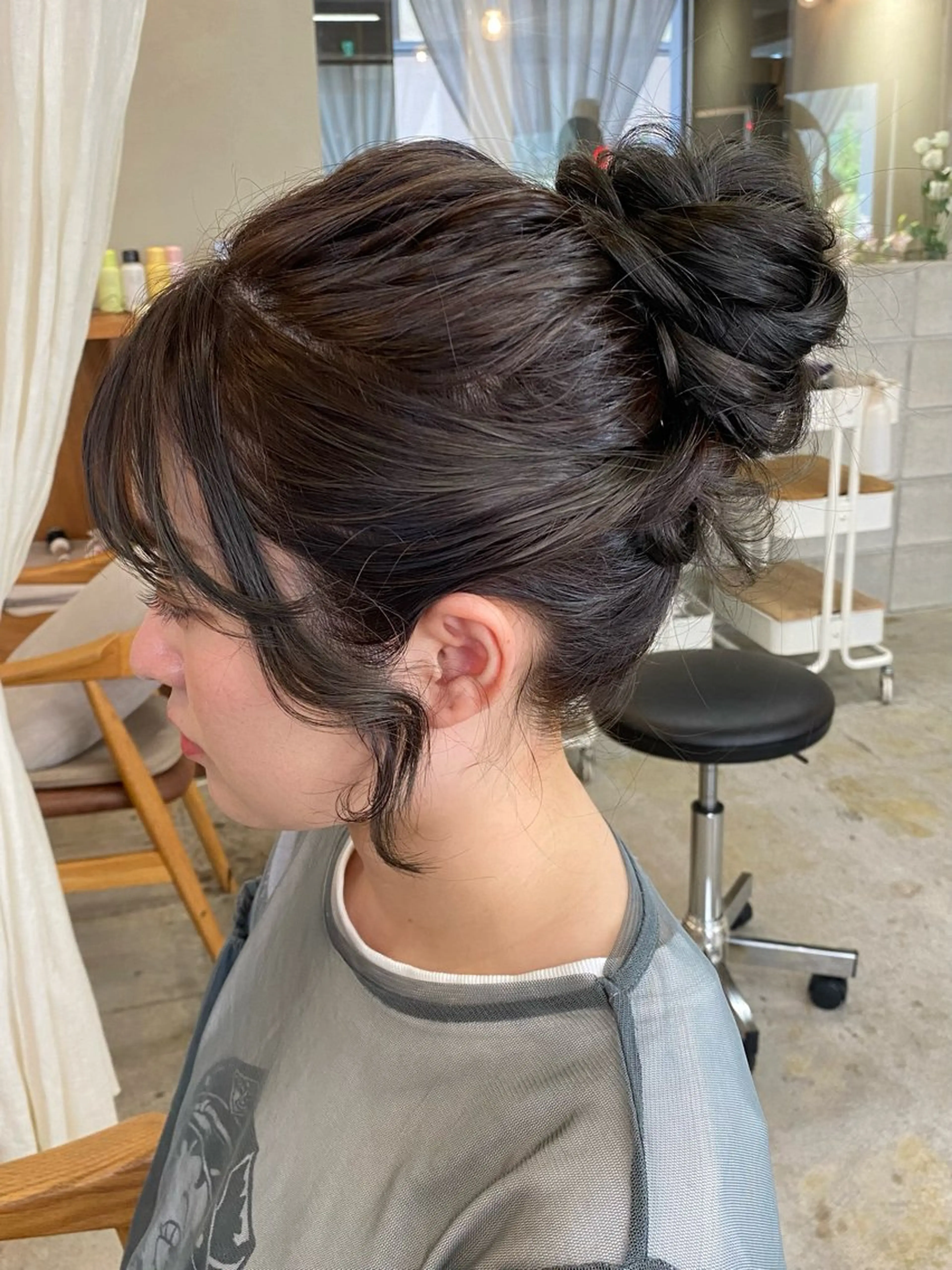 ロング カラー ヘアアレンジ お団子ヘア ヘアカラー トリートメント ヘアセット NIKO/名古屋/ 伏見/花屋併設のヘアスタイル