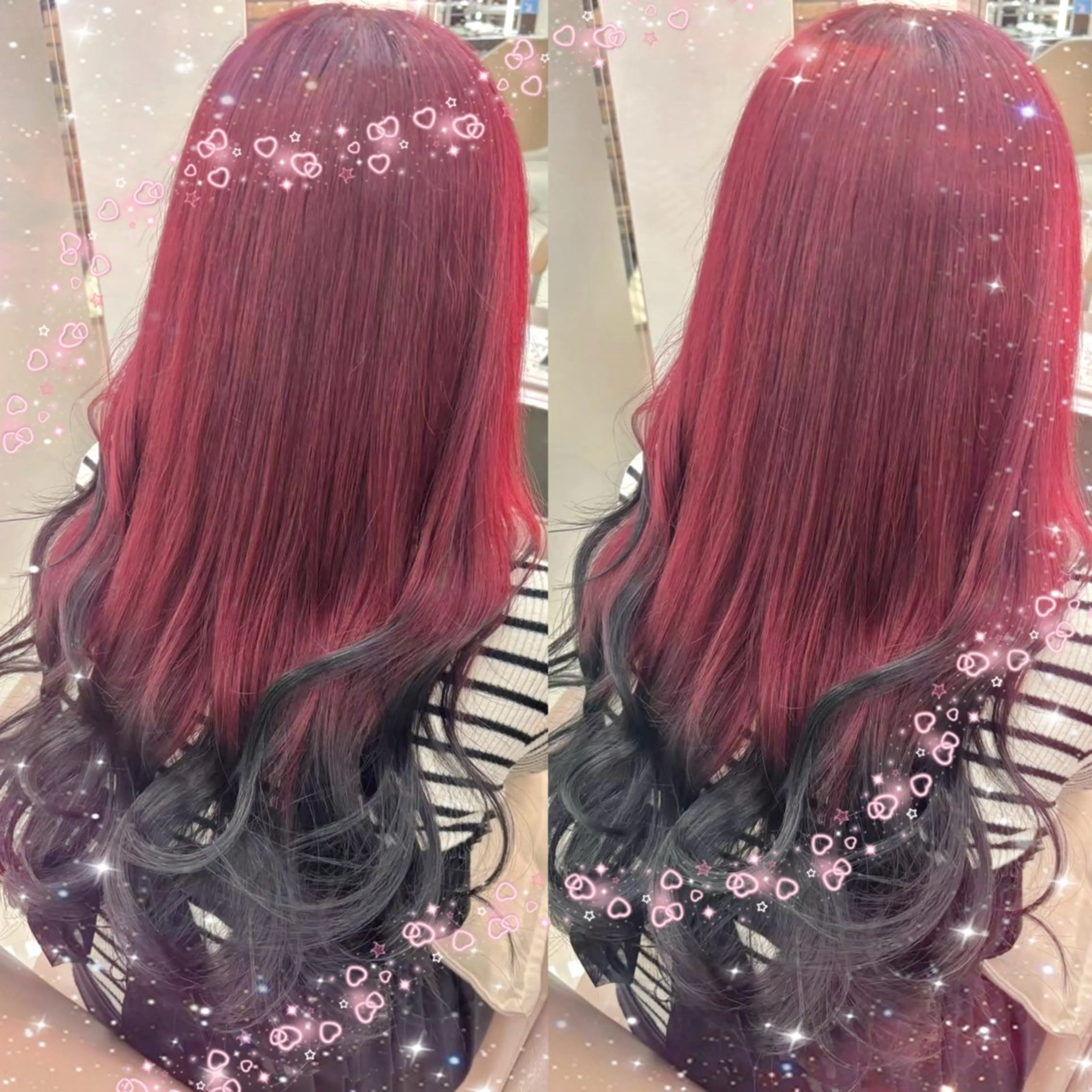 カラー ブリーチ レッドカラー ヘアカラー ヘアメ🎀エクステ 🪽横浜/しほ🧸のヘアスタイル