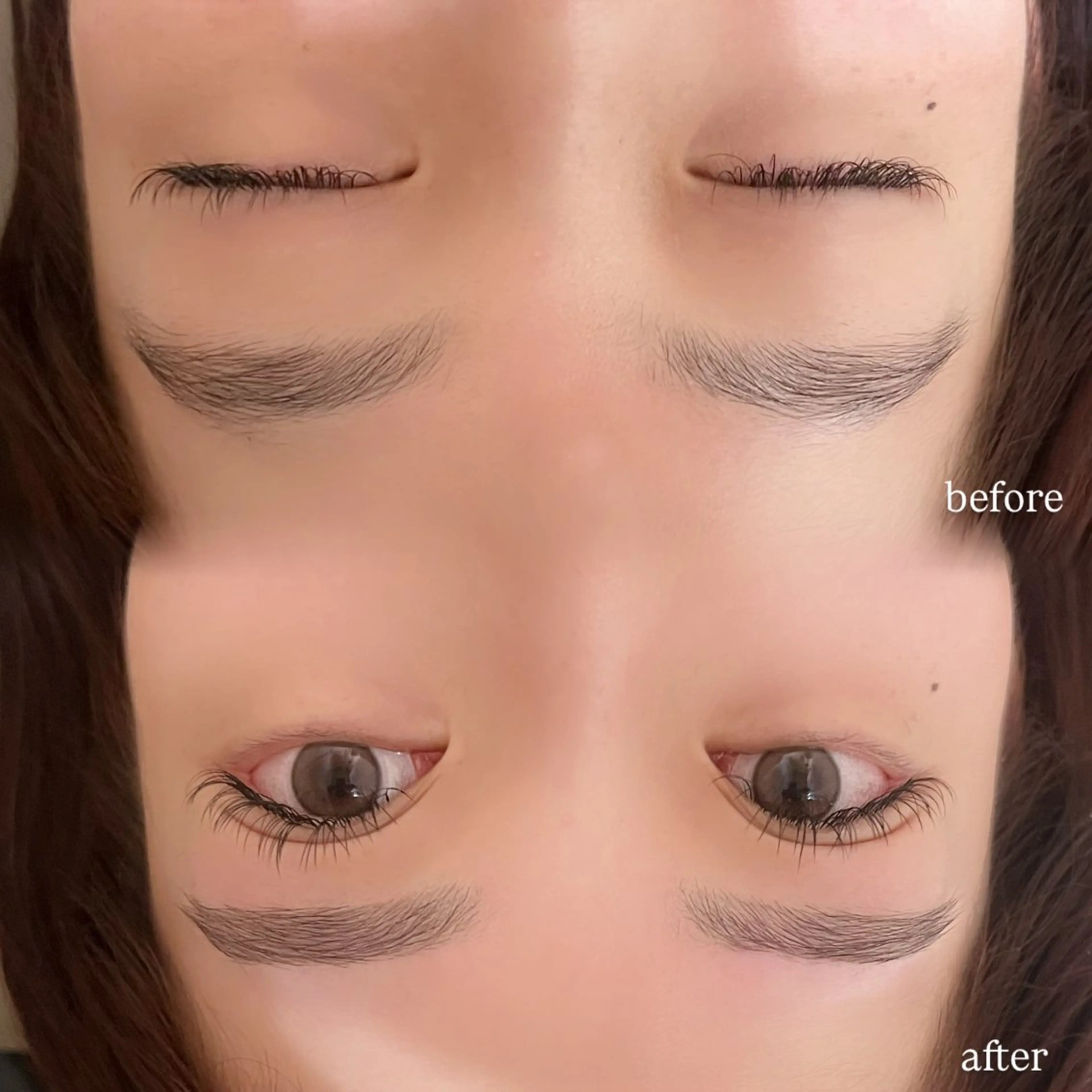 眉毛WAX🌼間引き、メイク付きの写真