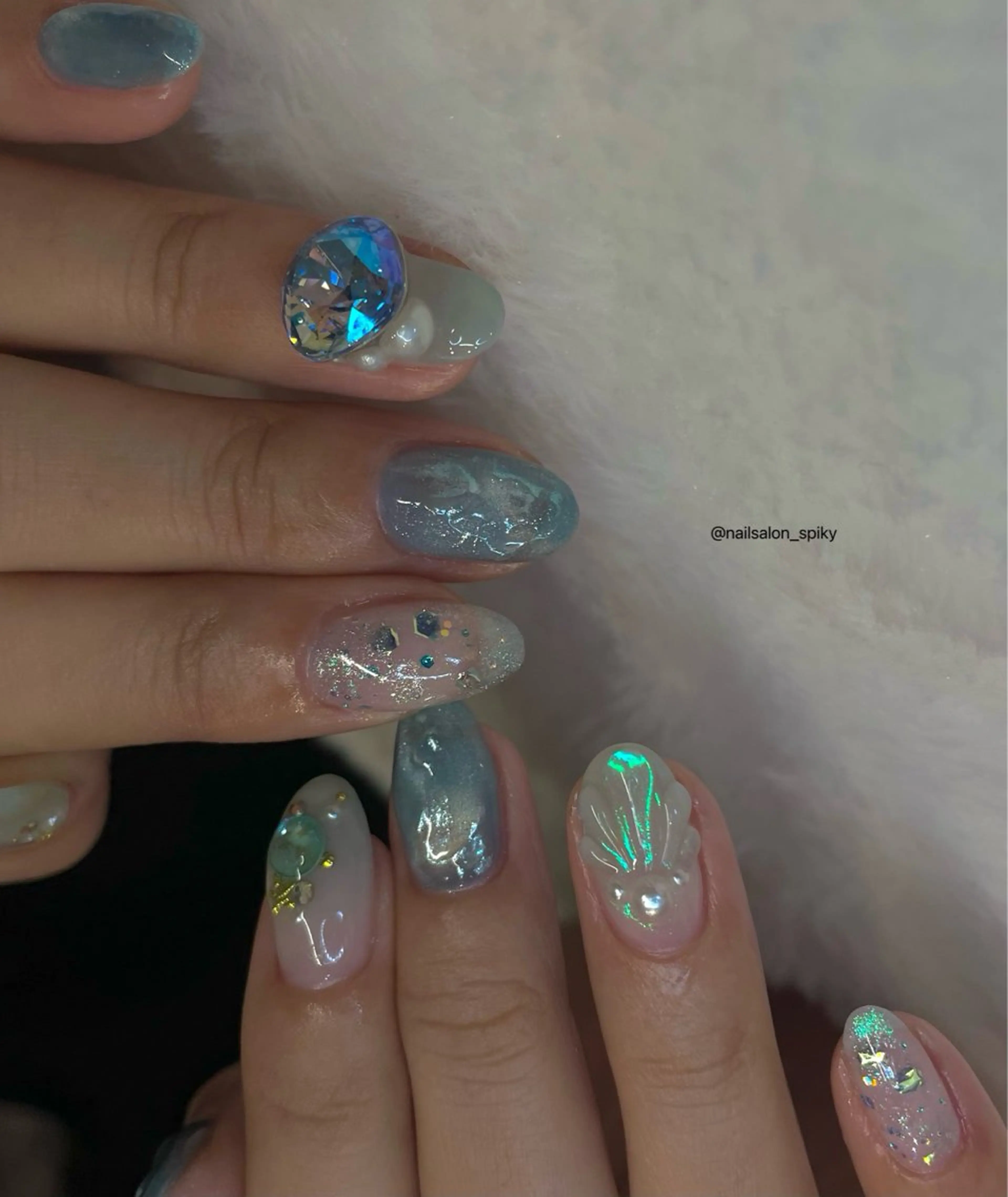 ネイル ハンドネイル Spiky とうげ ふうかのネイルデザイン