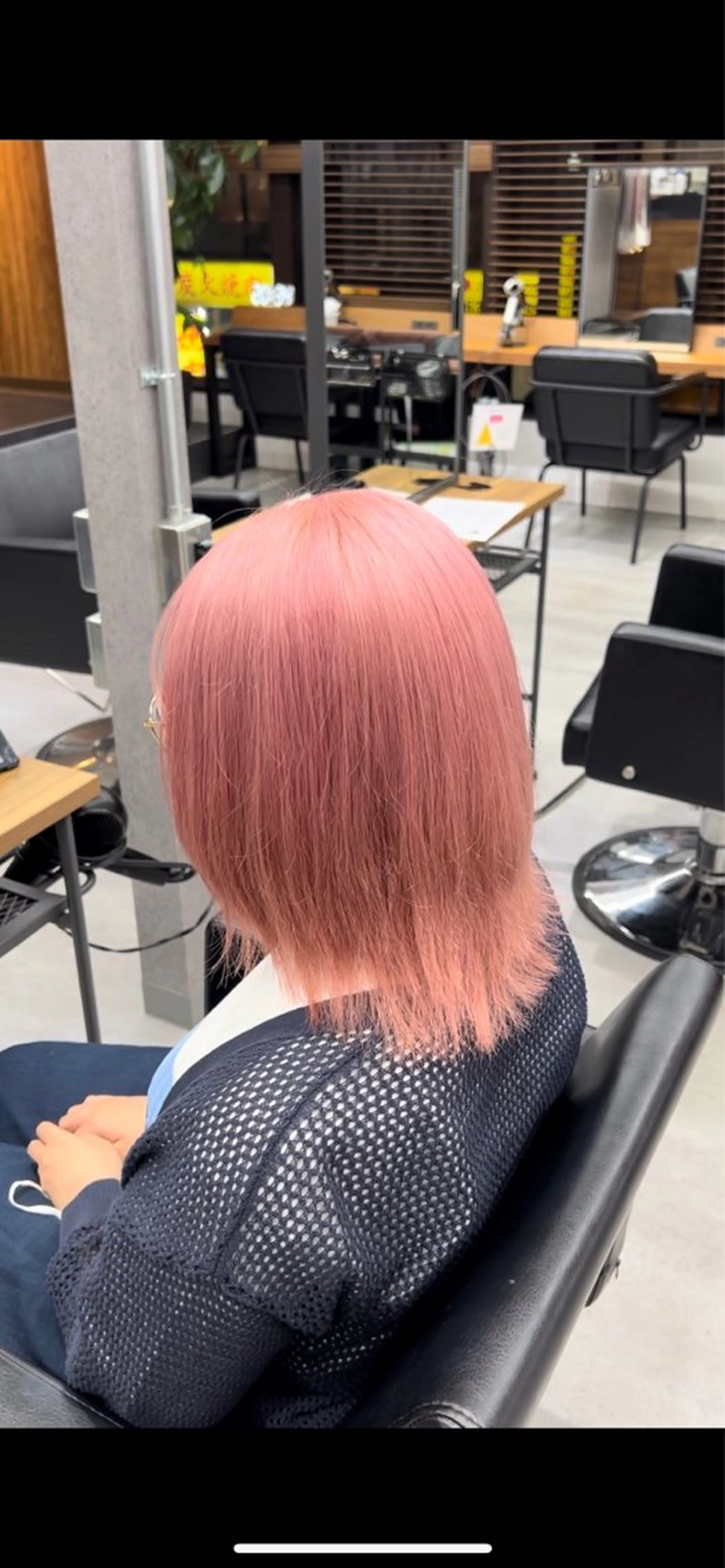 ショート カラー ブリーチ ピンクカラー ENA💗NEXT /ハイトーンエクステのヘアスタイル