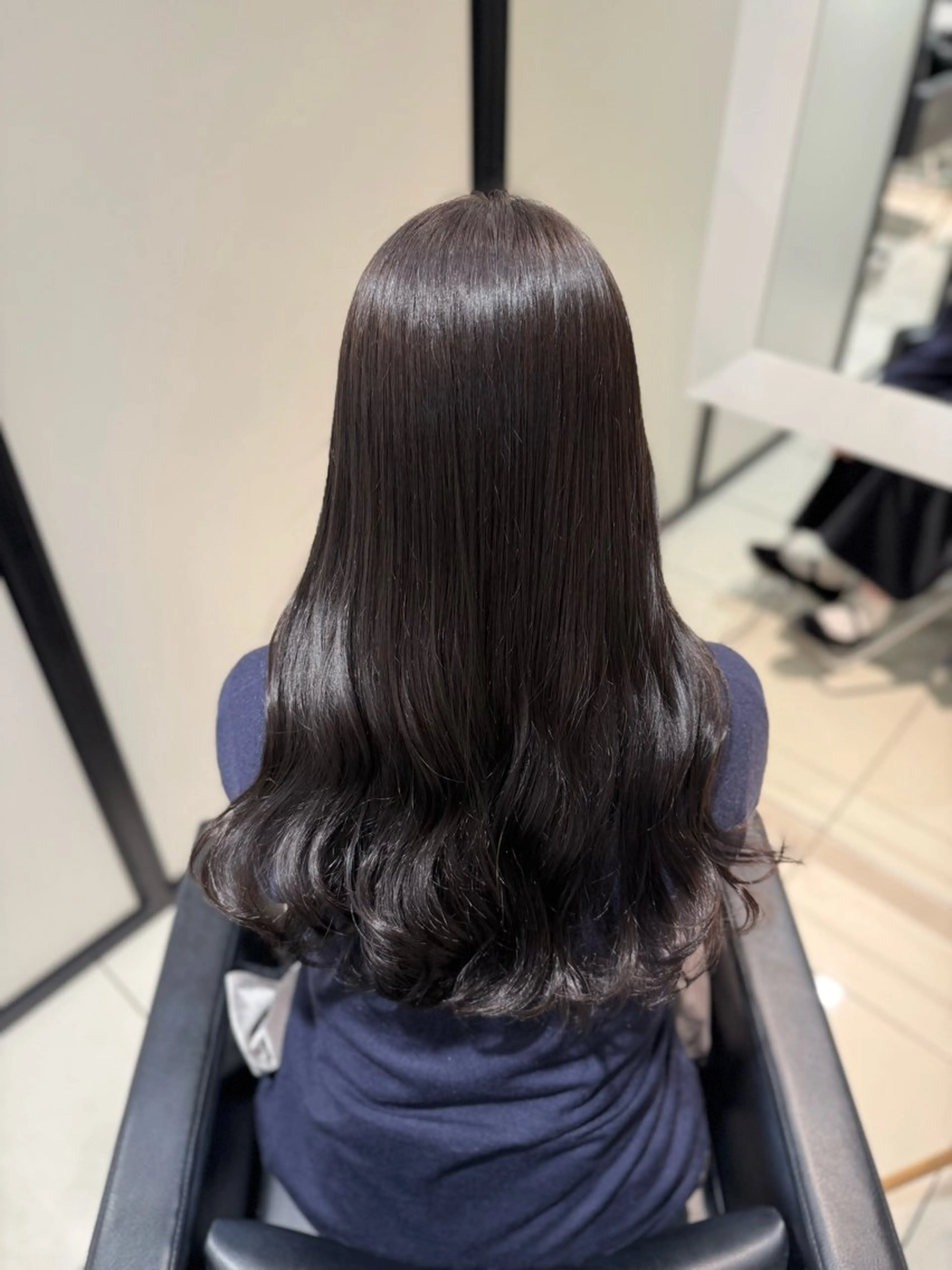 ロング カラー グレージュ ラベンダーカラー ラベンダーグレージュ ラベンダーグレー カット ヘアカラー トリートメント グレージュ/透明感/ 韓国ヘア/RISAのヘアスタイル