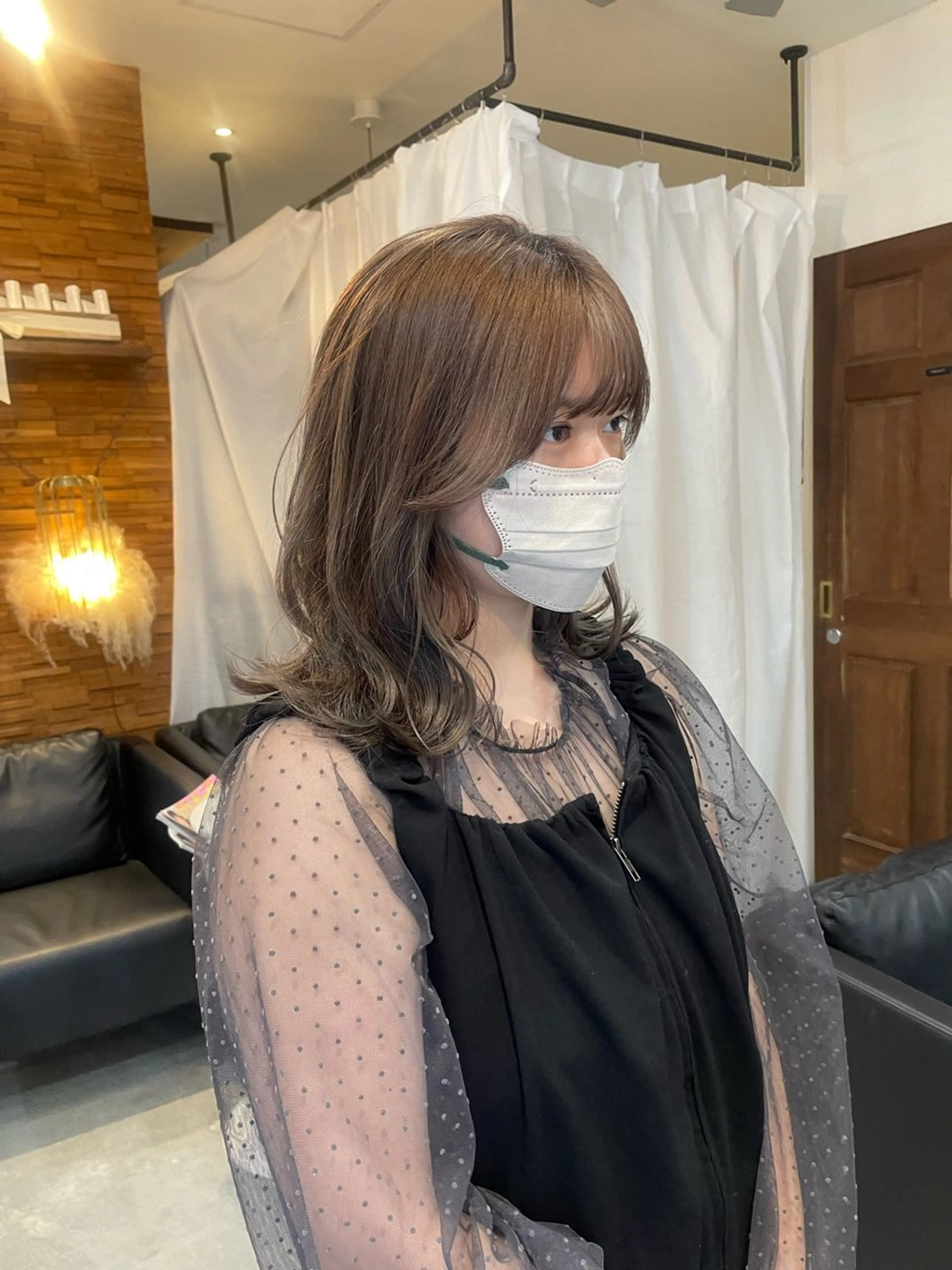 ミディアム 顔周りカット ヘアカラー トリートメント 顔周りカット 🎀サヤカ🎀のヘアスタイル